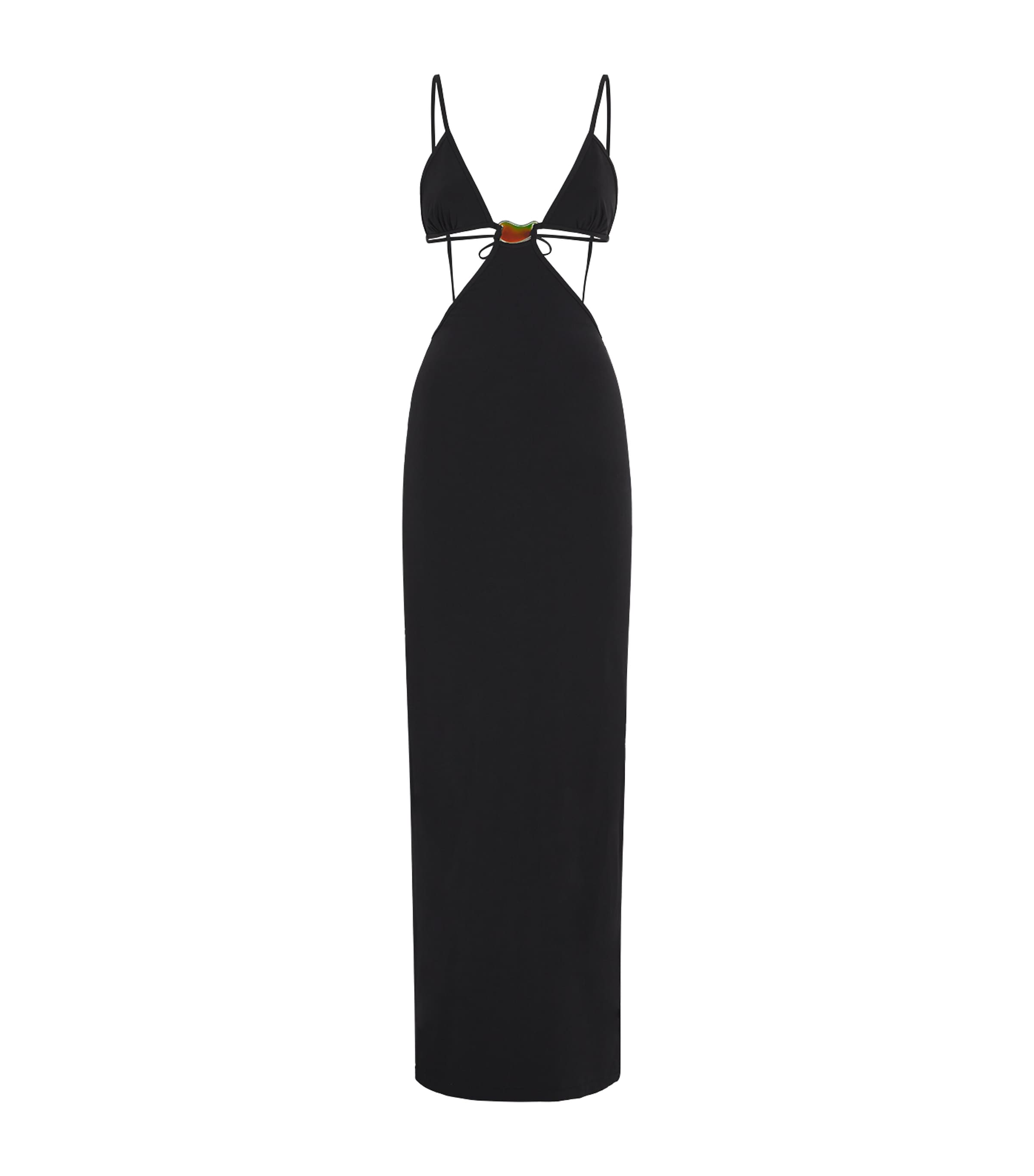 Christopher Esber Cut-out Moodstone Maxi Dress In Black