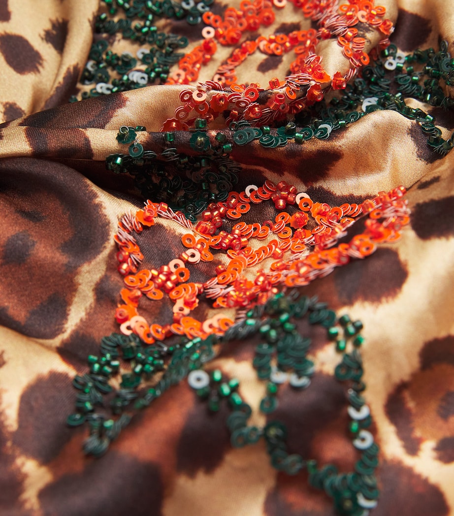 Satin Beaded Cheetah Print Claudia Midi Dress 2347/5790 CHEETAH Image 5