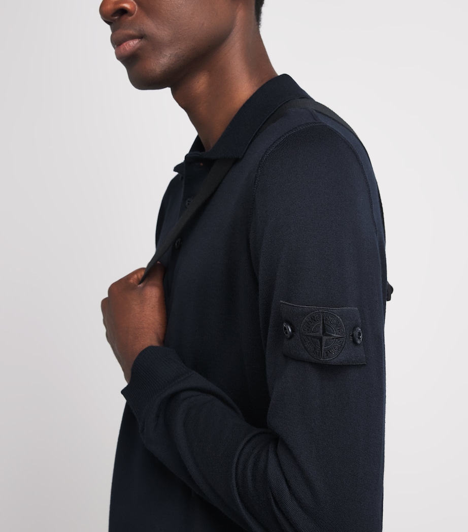 Stone Island Mens Virgin Wool Ghost Polo Sweater Image 3