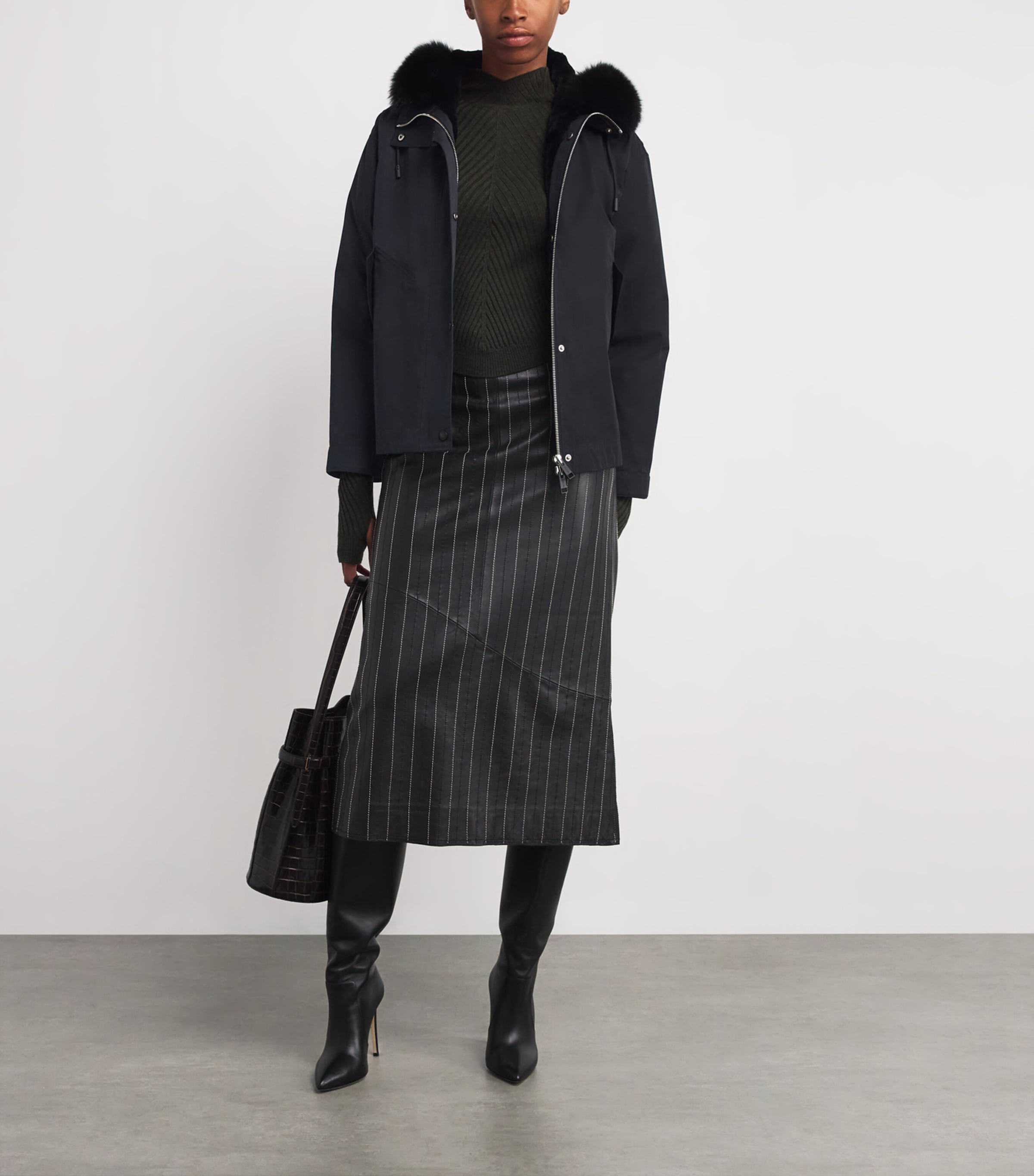 Yves Salomon Womens Waterproof Fur-Trim Parka Coat Image 2