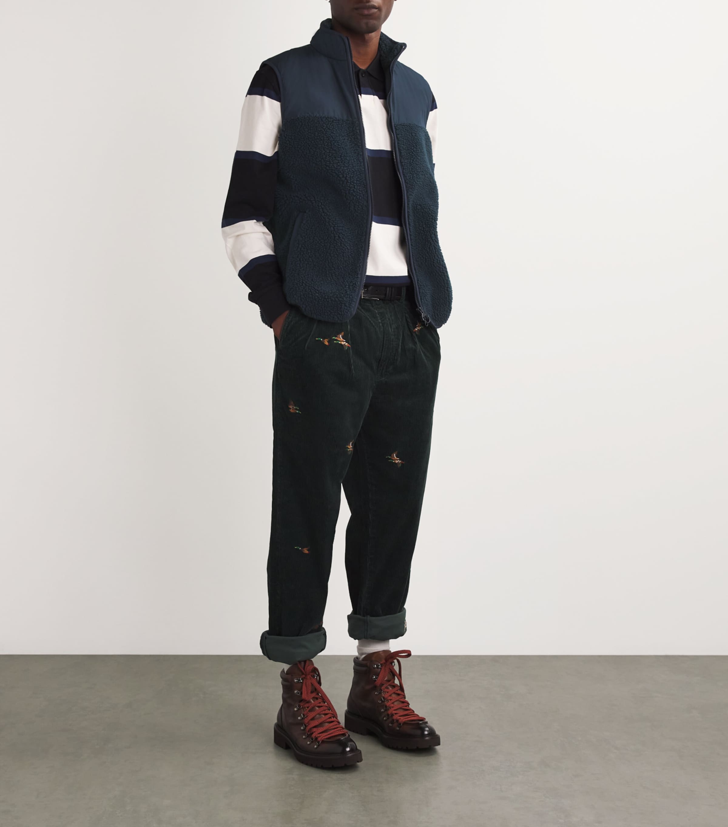 Barbour Mens Newlan Fleece Gilet Navy Image 2