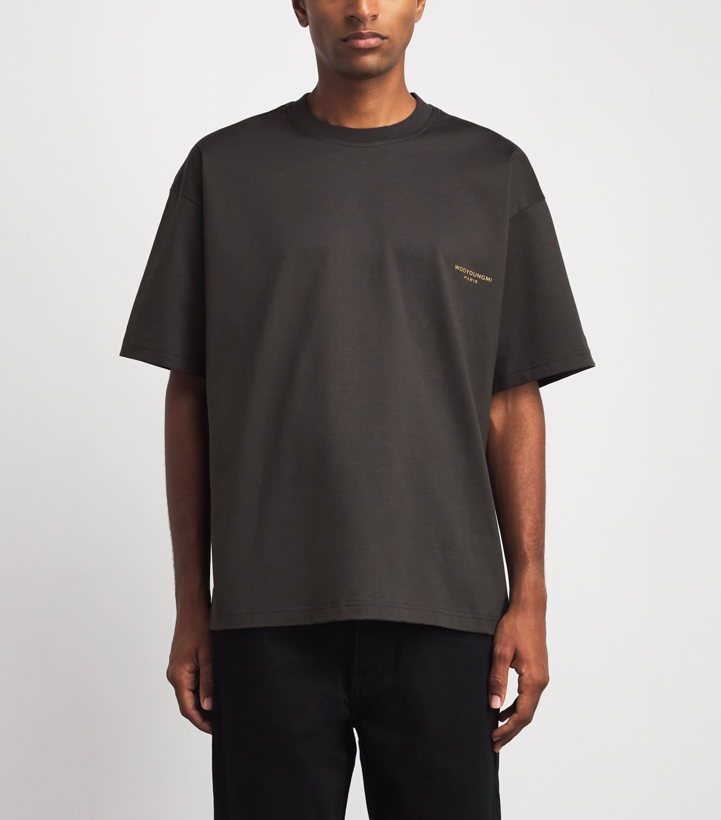 Wooyoungmi Mens Cotton Graphic Print T-Shirt Grey Image 4