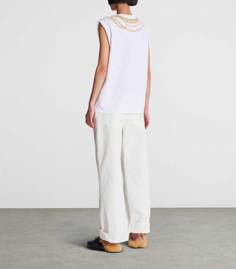 Cotton Jewellery Print Tank Top GAD BLANC/OR Image 4