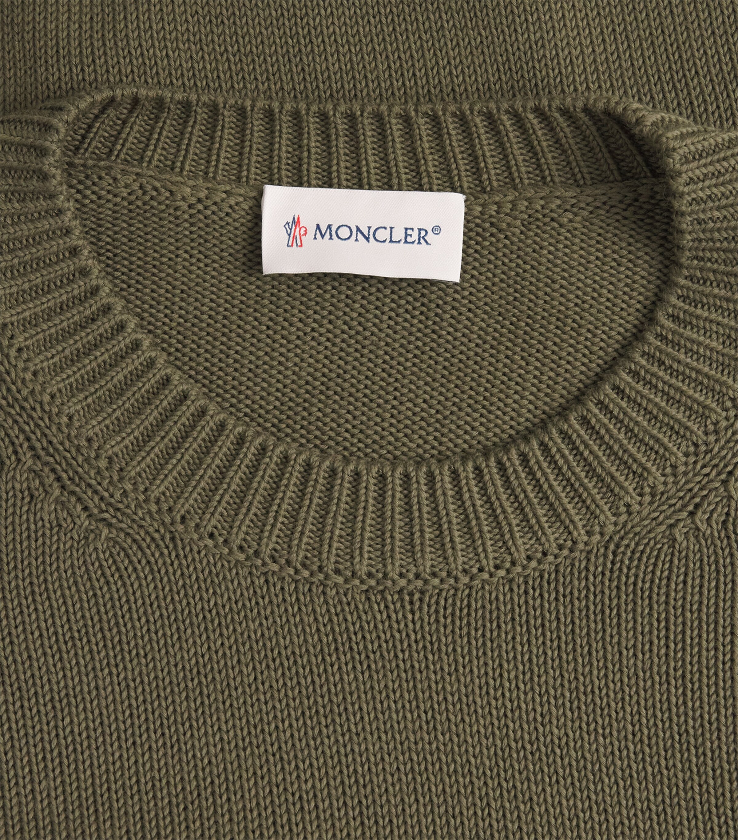 Moncler Green Cotton Tricot Sweater | Harrods US