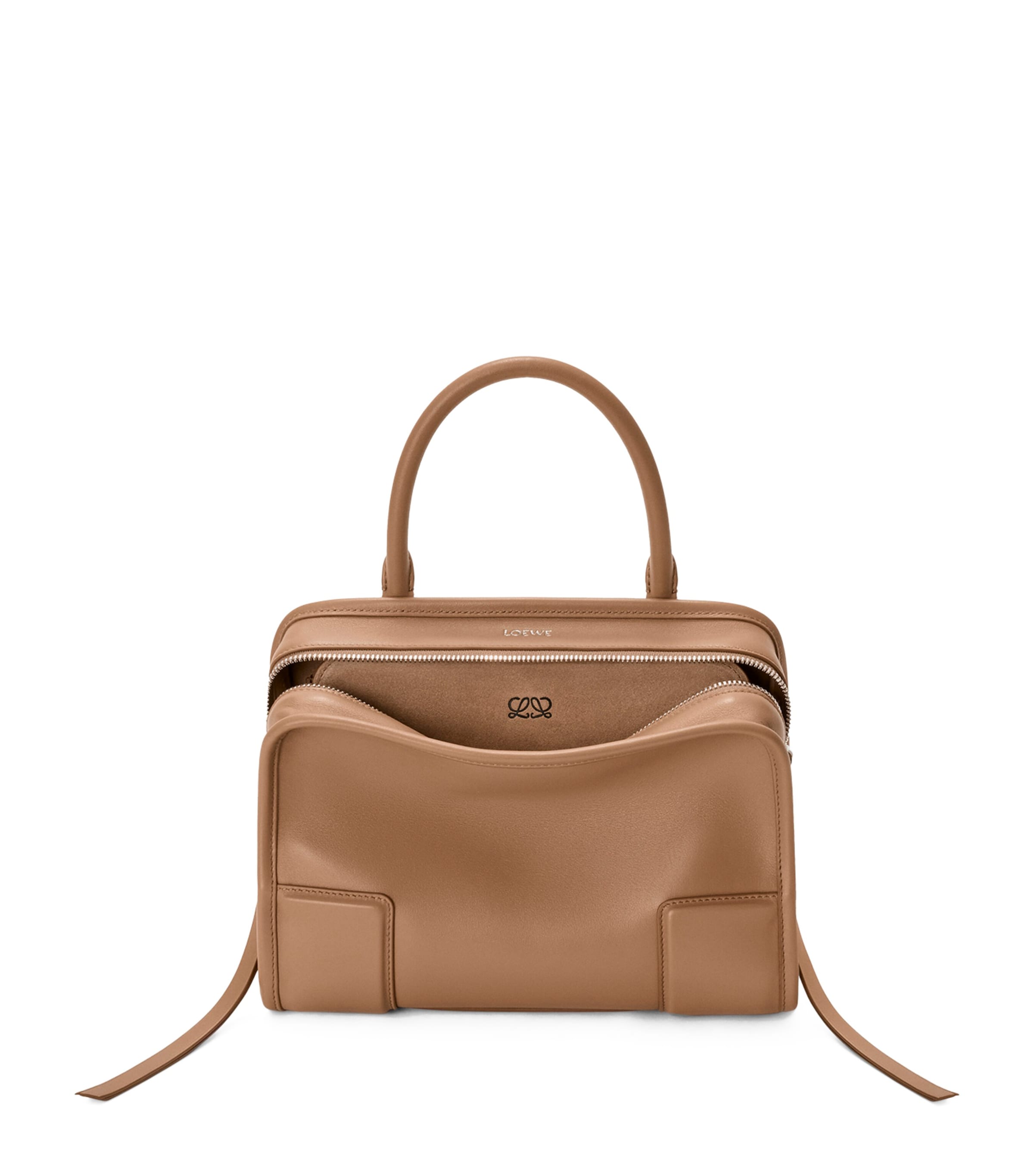 LOEWE Small Leather Amazona 180 Top-Handle Bag Mocha Image 1