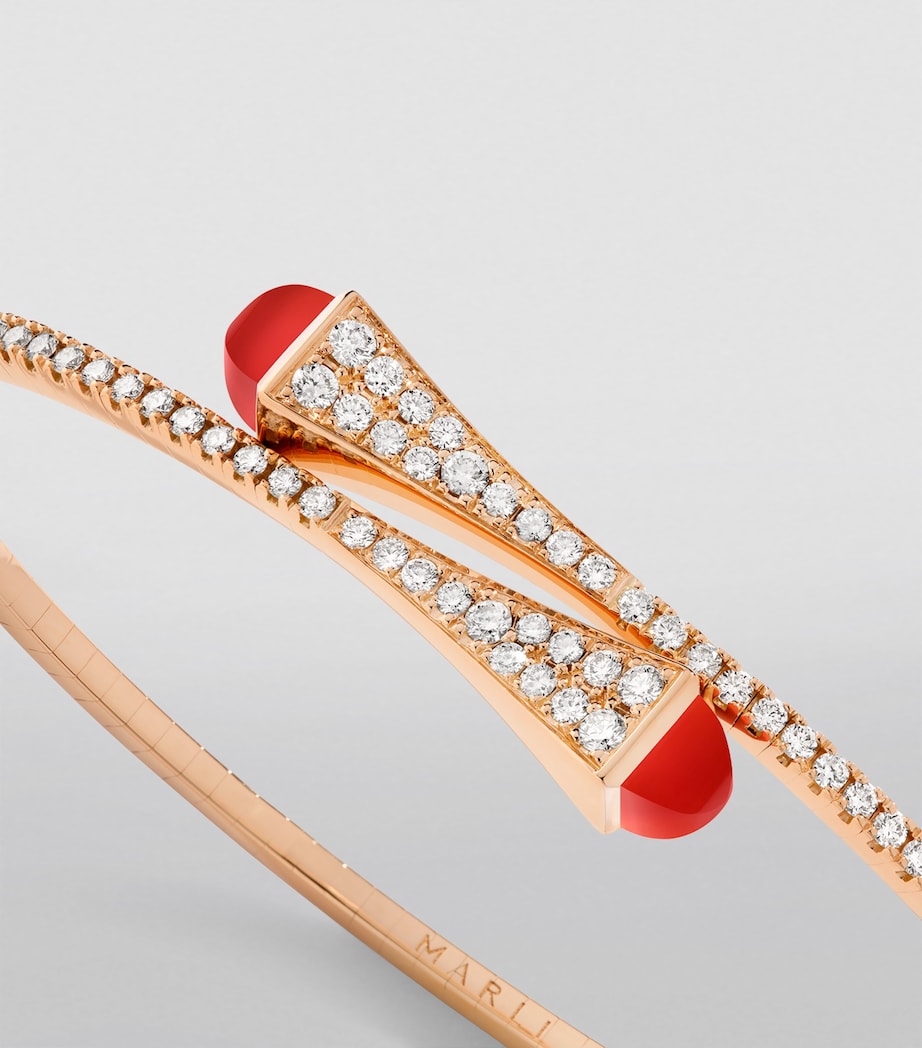 Rose Gold, Diamond and Agate Cleo Slim Bracelet ROSE GOLD Image 3