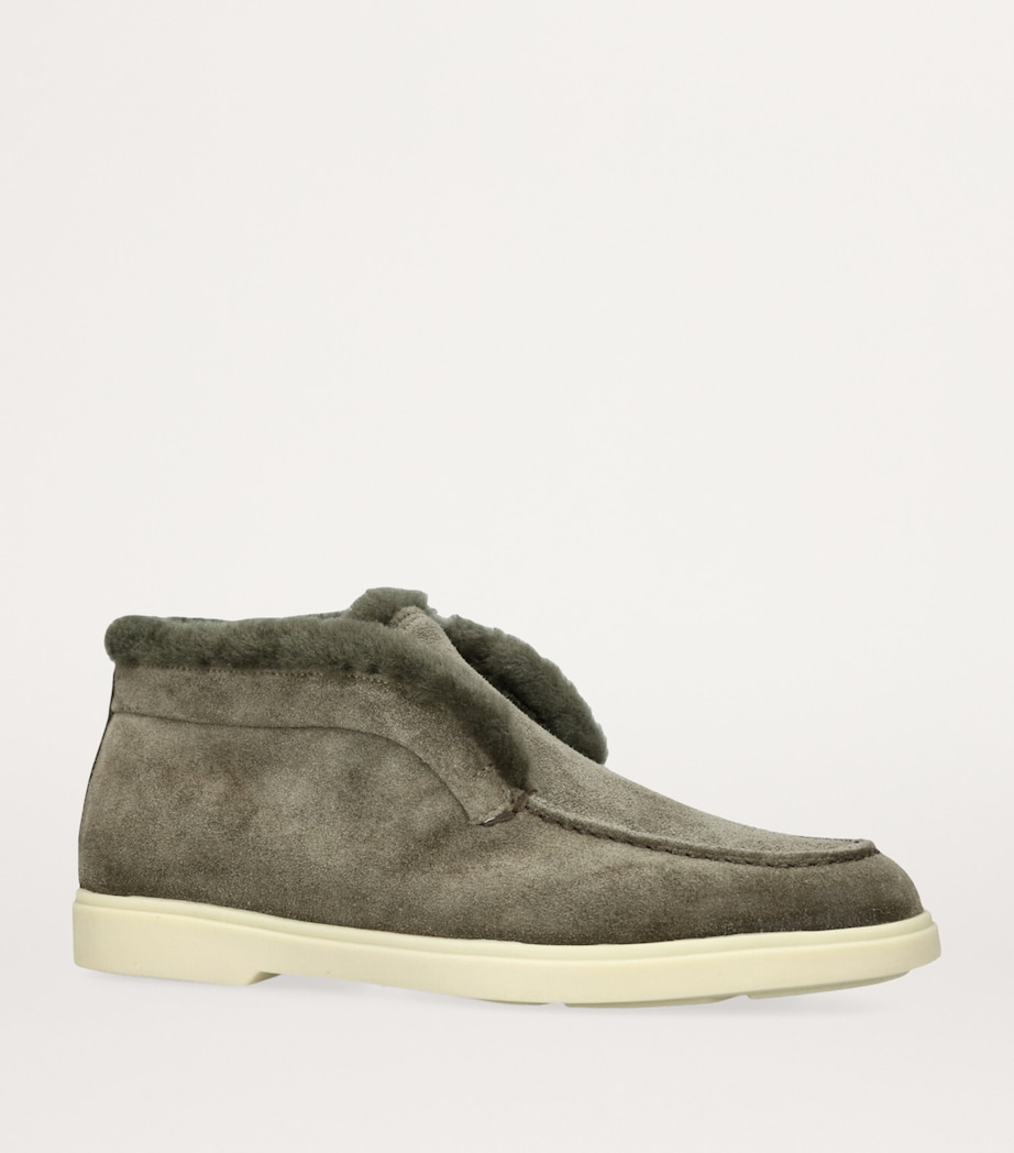 Suede Fur-Trim Fortune Ankle Boots KHAKI Image 3