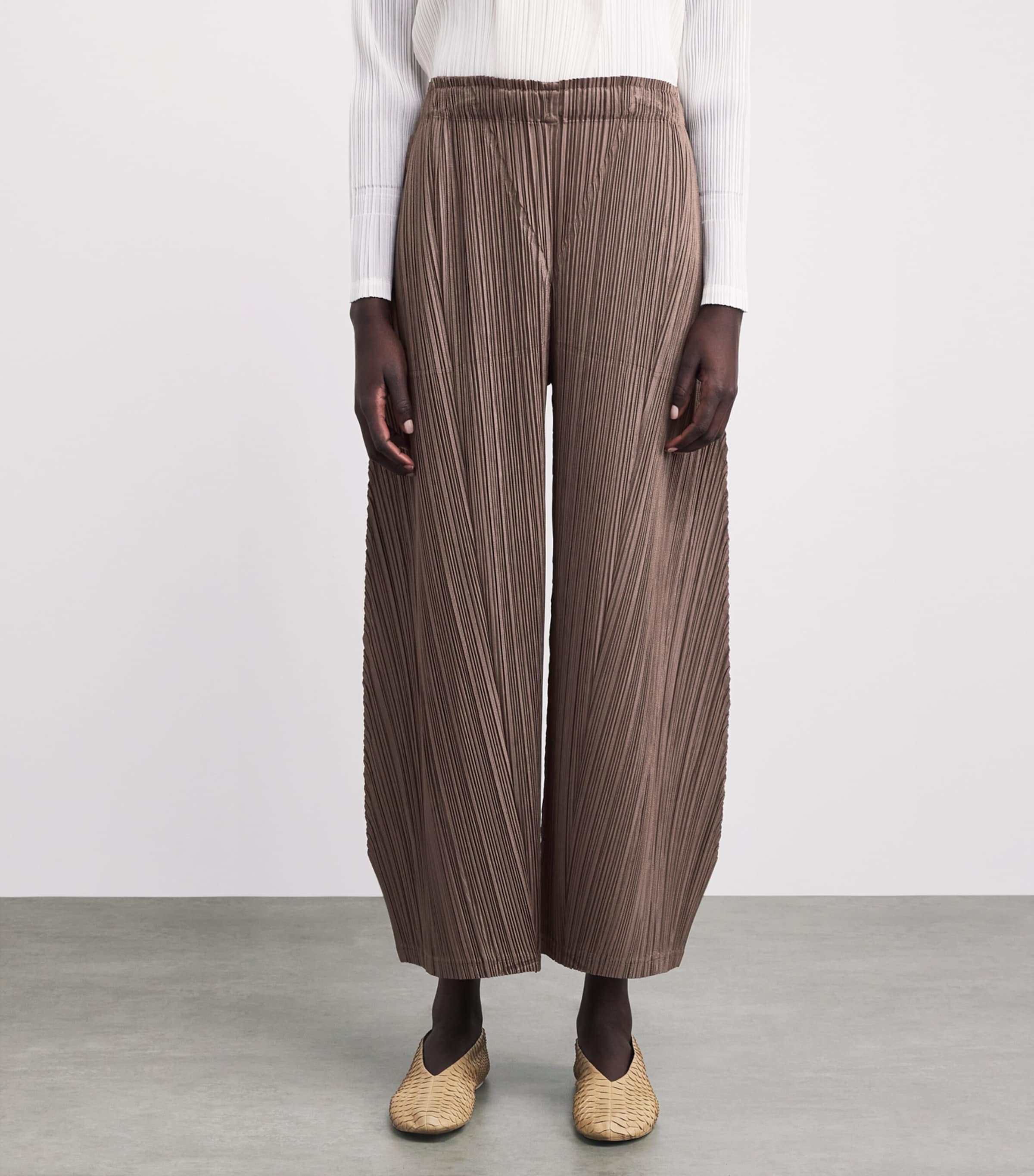 パンツ PLEATS PLEATS CROSSROAD 2size Pleats Please Issey Miyake Brown Thicker Bottoms 2 Trousers