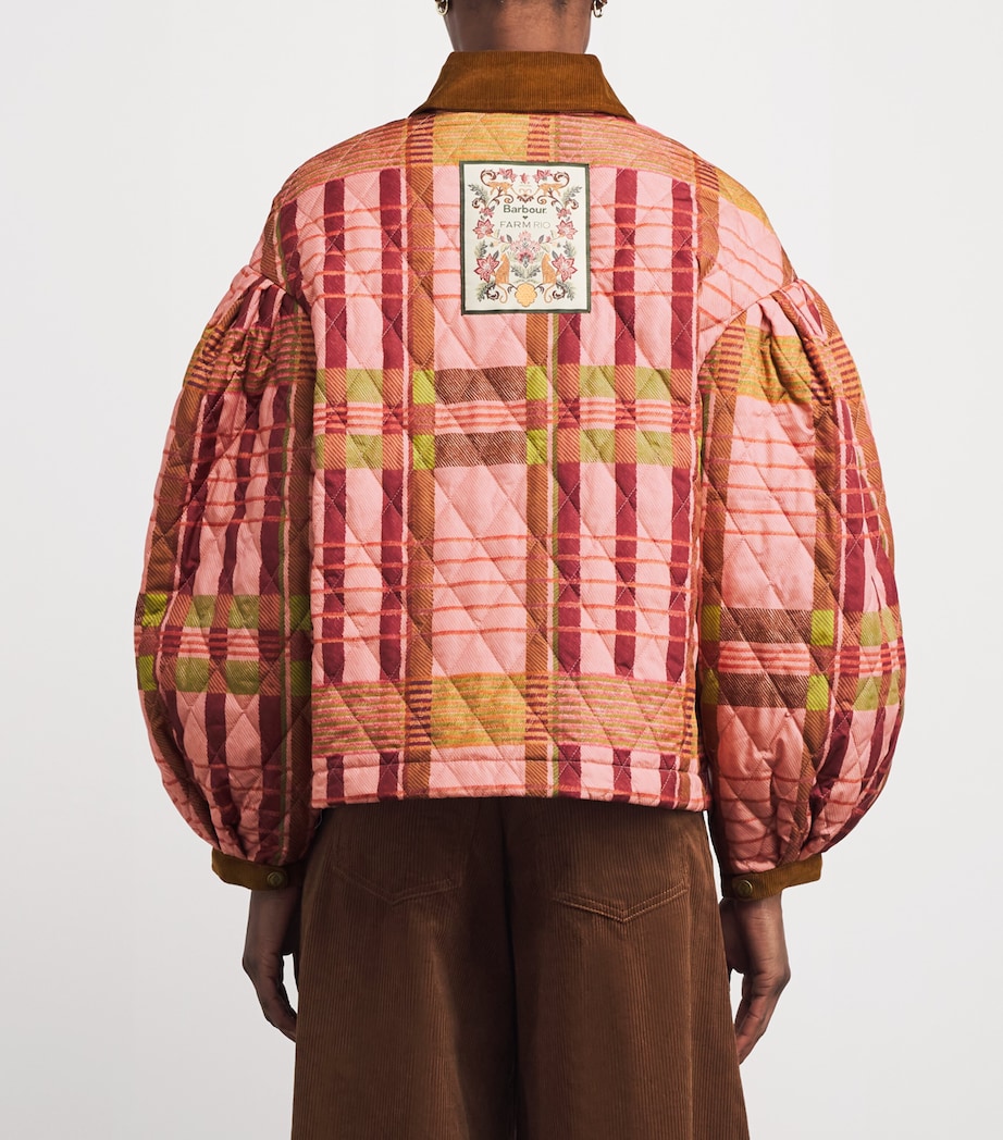 x FARM Rio Ana-Clara Quilted Jacket PK TRTN/BGE HRT PRNT Image 4