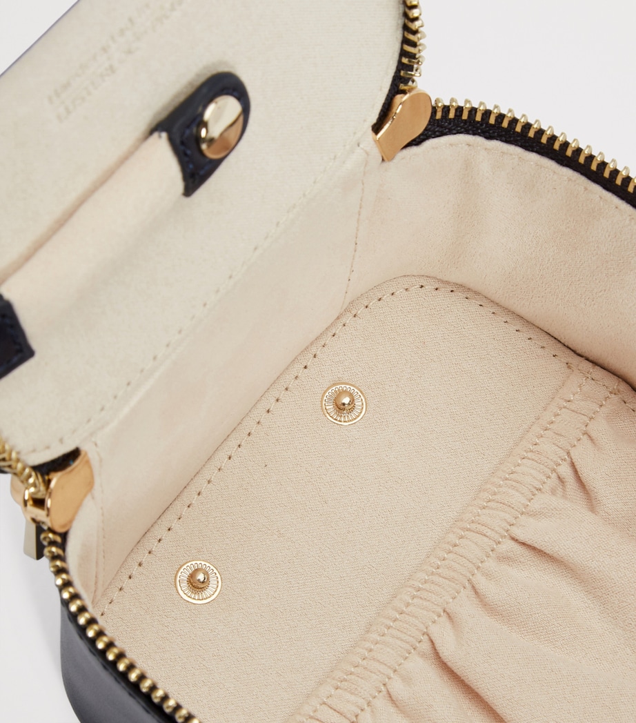 Vegan Leather Maria Cube Jewellery Case NAVY Image 5