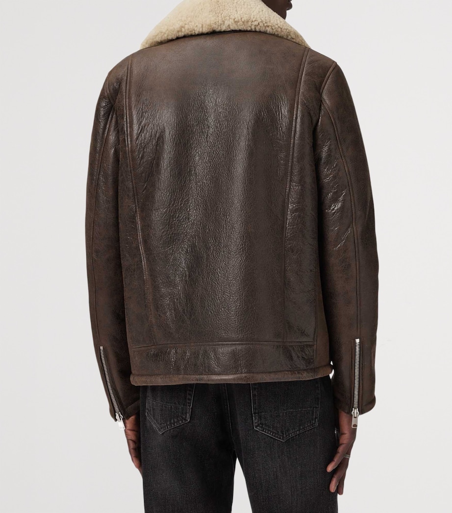 Leather Xylon Biker Jacket BARKWOOD BROWN Image 6