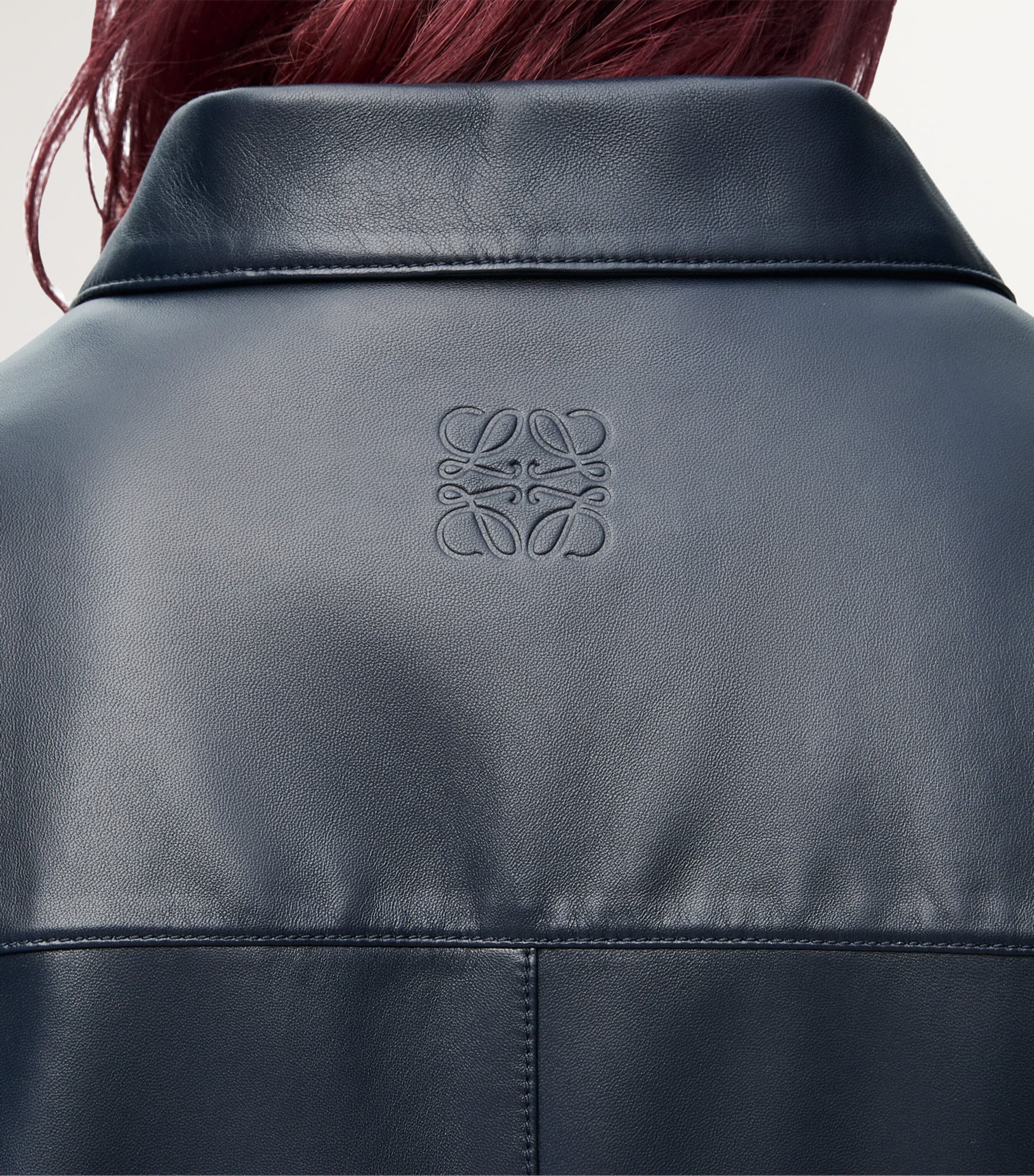 Leather Short-Sleeve Shirt DARK NAVY Image 5