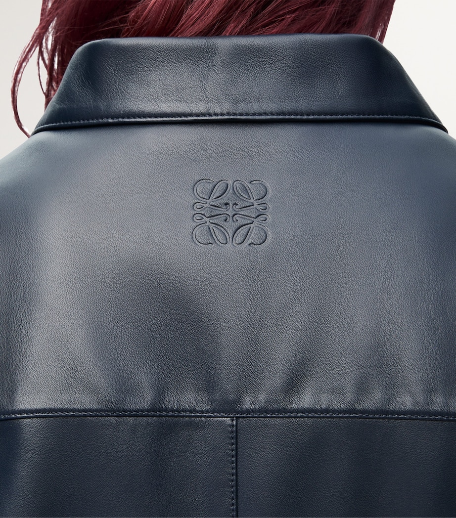 Leather Short-Sleeve Shirt DARK NAVY Image 5