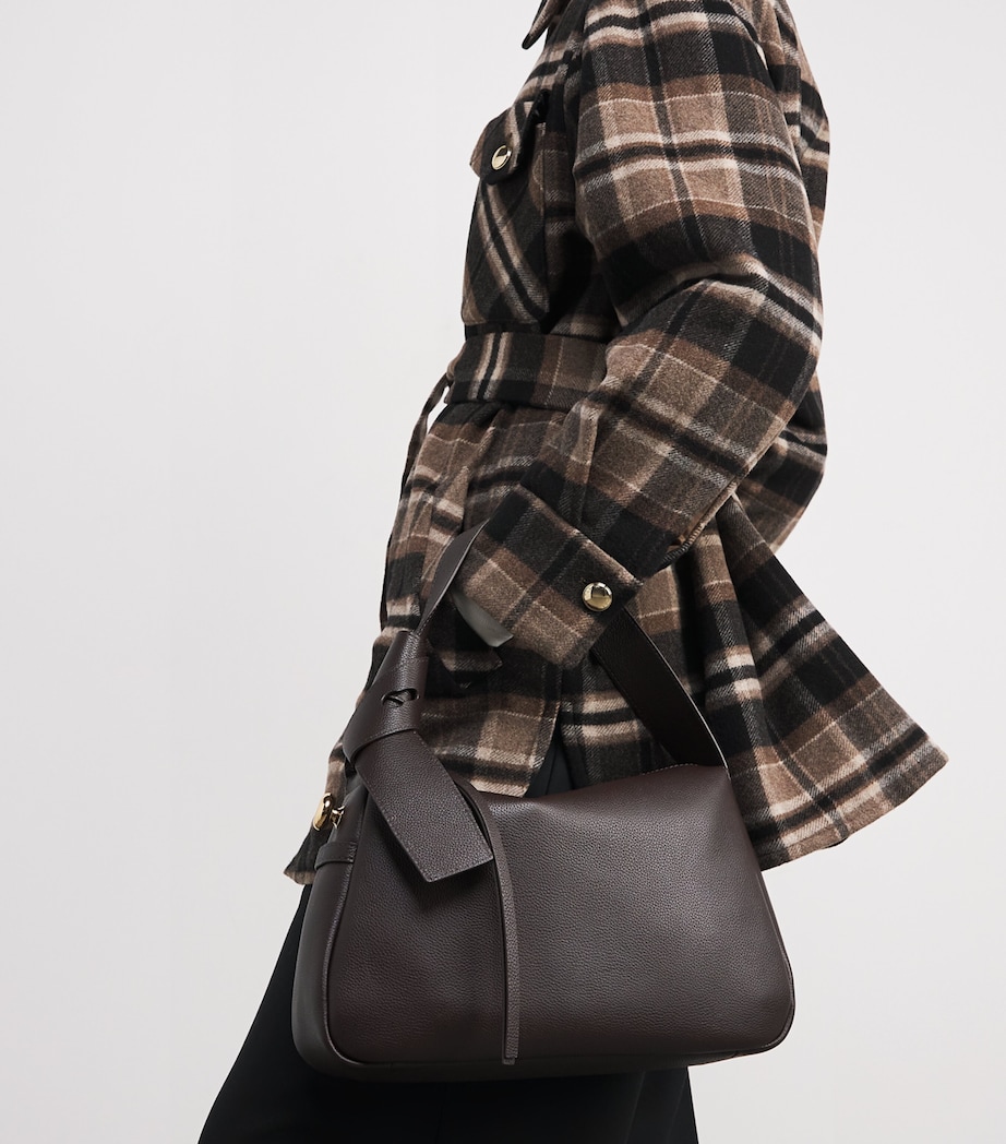 Wool-Blend Check Coat BROWN Image 6