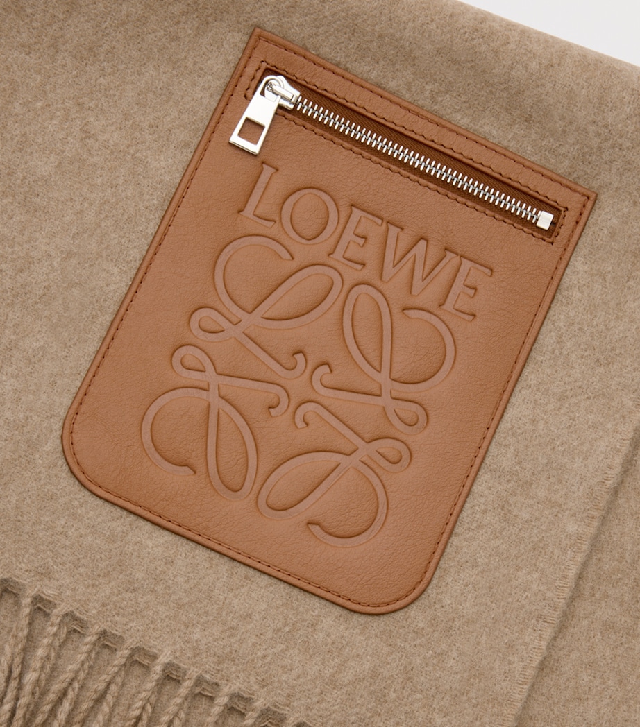 Wool-Cashmere Pocket-Detail Scarf BEIGE Image 3