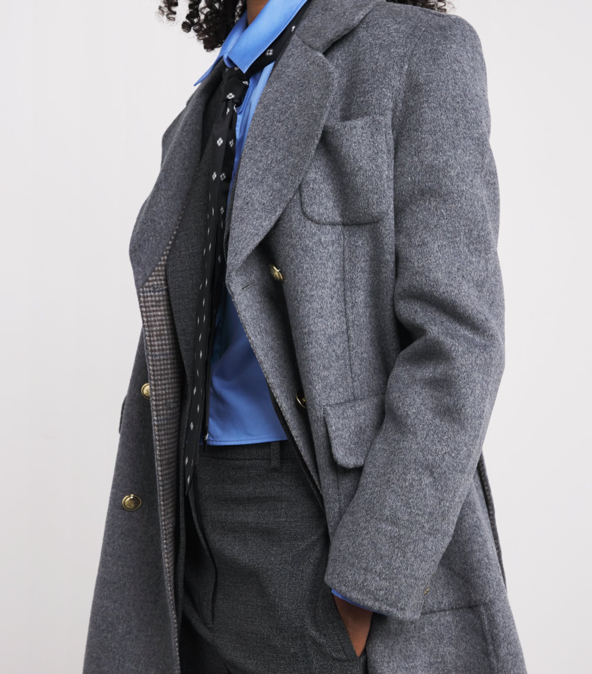 Wool-Blend Double-Faced Coat GREY Image 7
