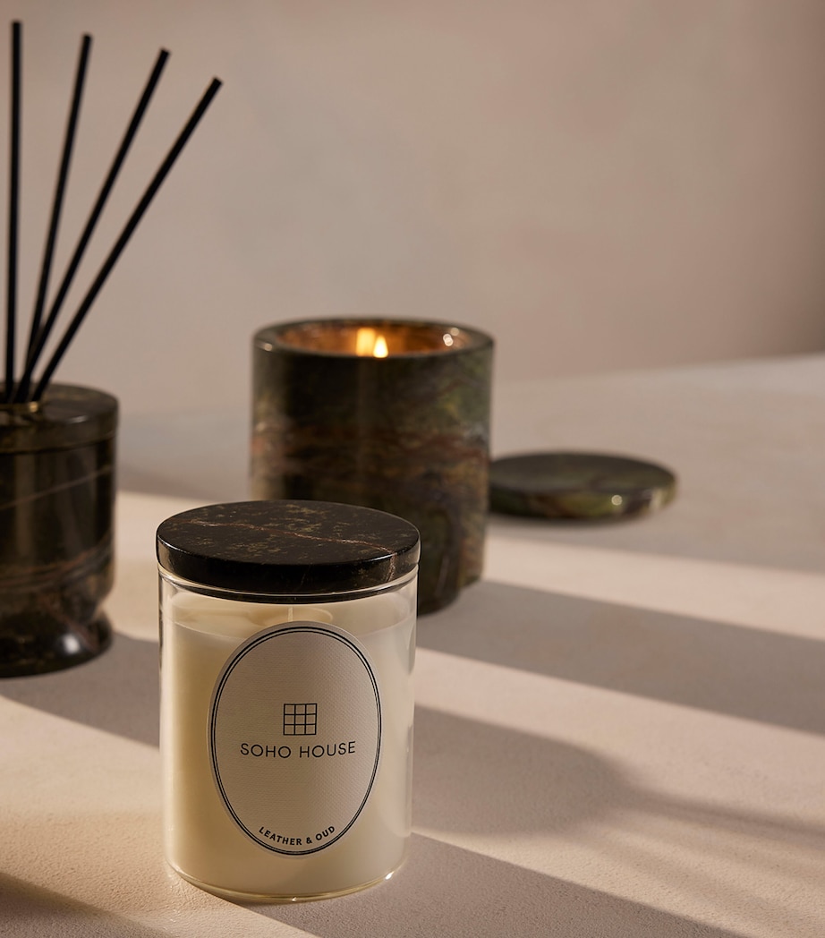 Marble Vessel and Leather & Oud Candle (250g) NO COLOUR Image 5