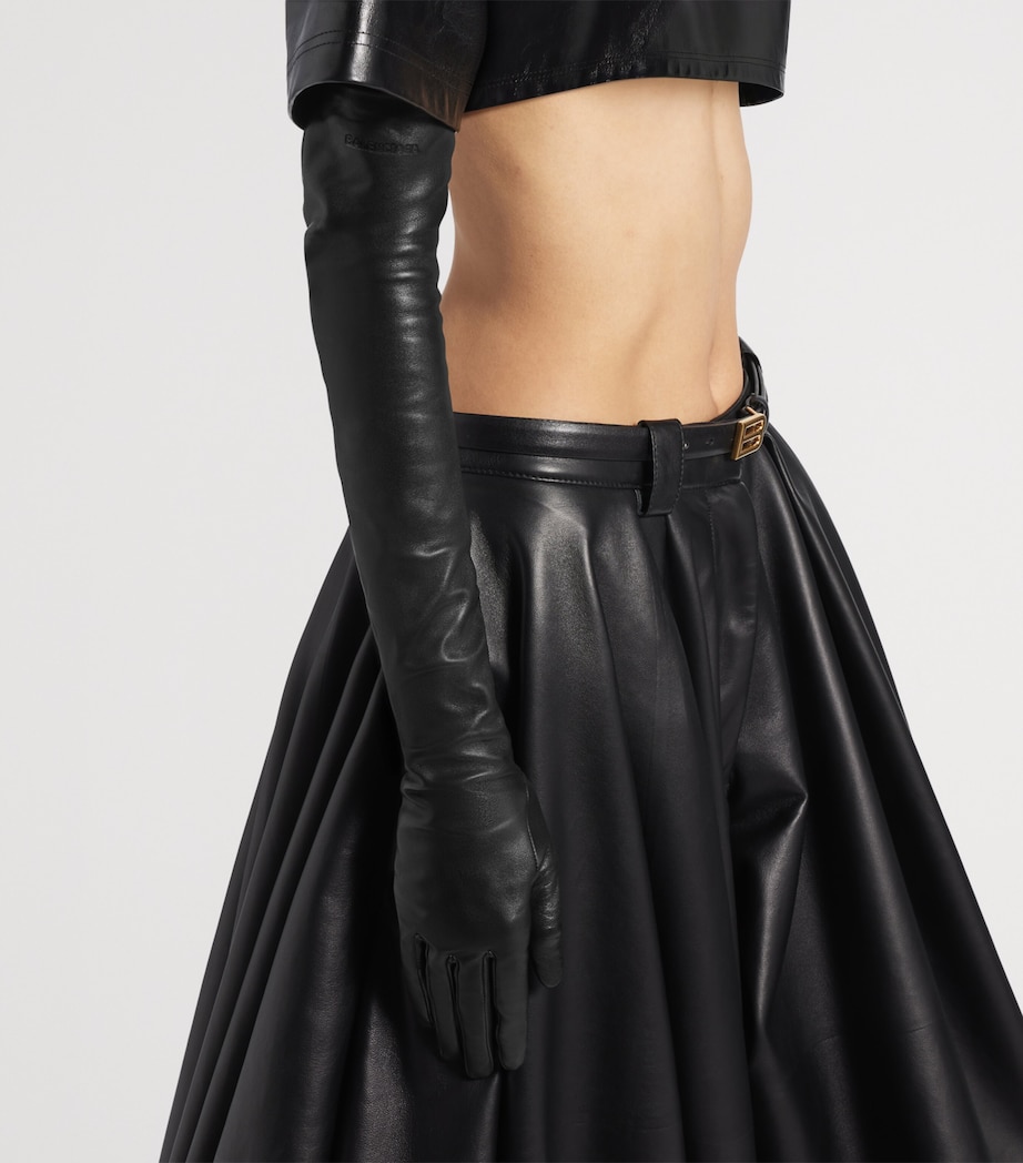 Balenciaga Leather Long Gloves Image 2