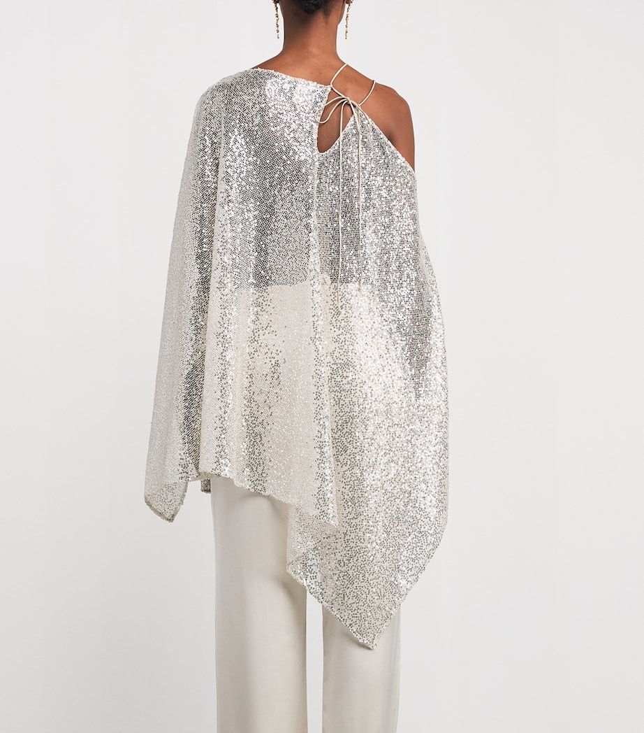 Semi-Sheer Sza Sza Disco Mini Dress CHAMPAGNE Image 4