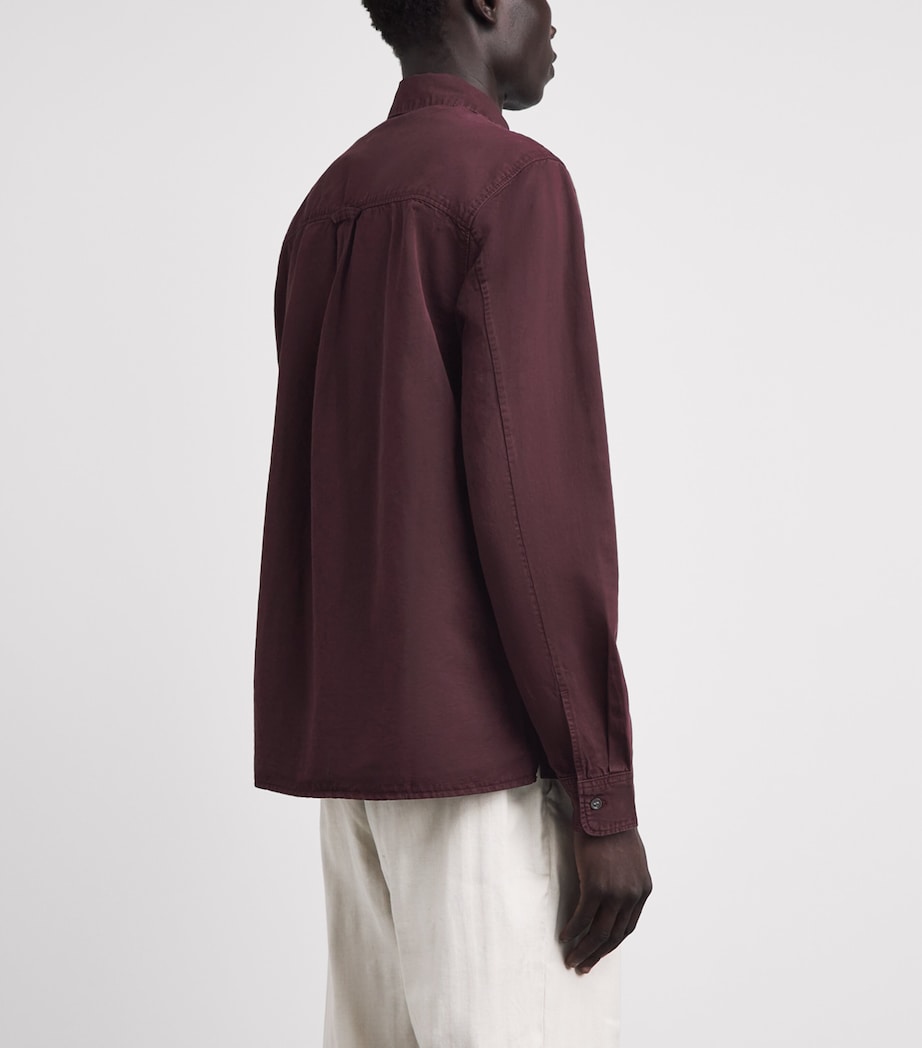 Citizens of Humanity Mens Cotton-Linen Cairo Shirt Burgundy Image 5