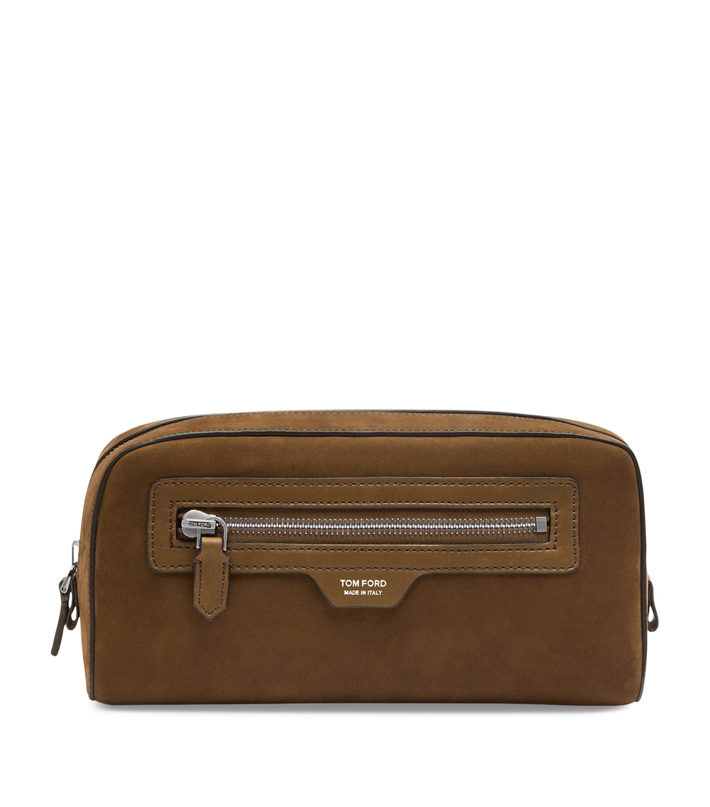 TOM FORD Mens Suede Wash Bag Ebu Image 1