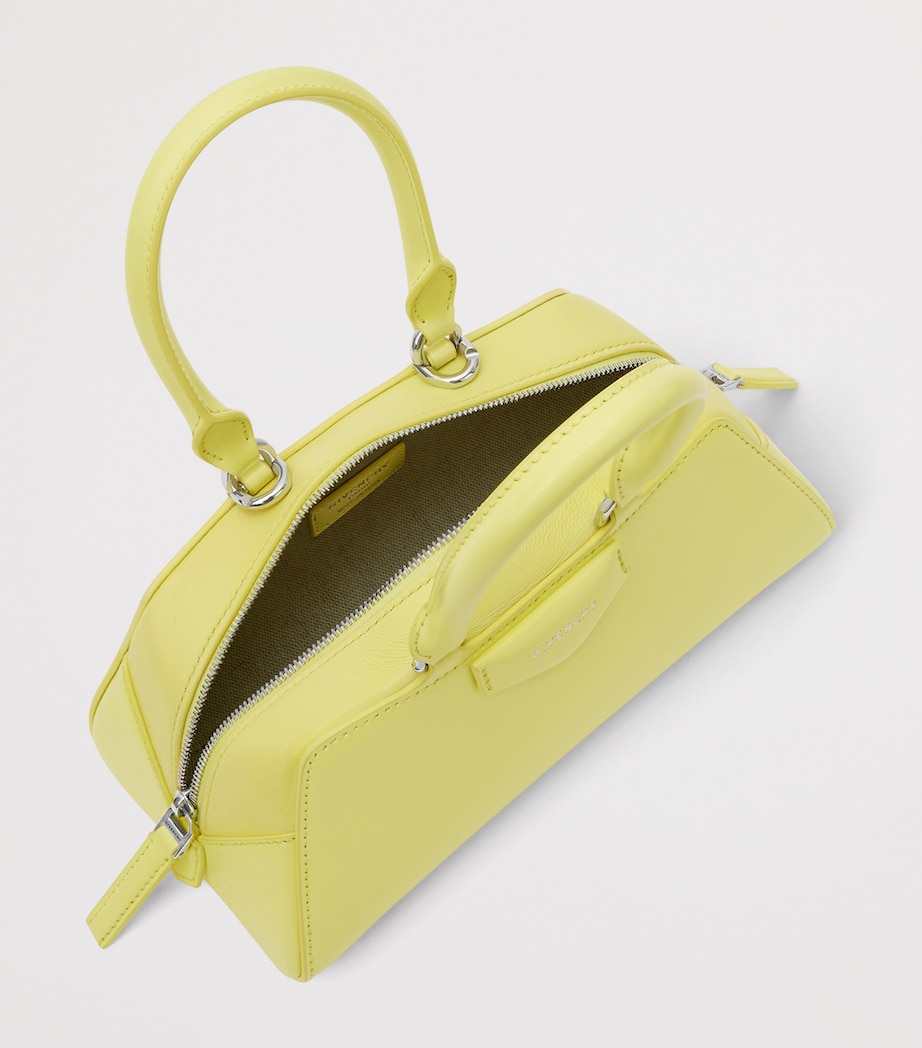 Mini Leather Antigona East-West Top-Handle Bag ACID YELLOW Image 5