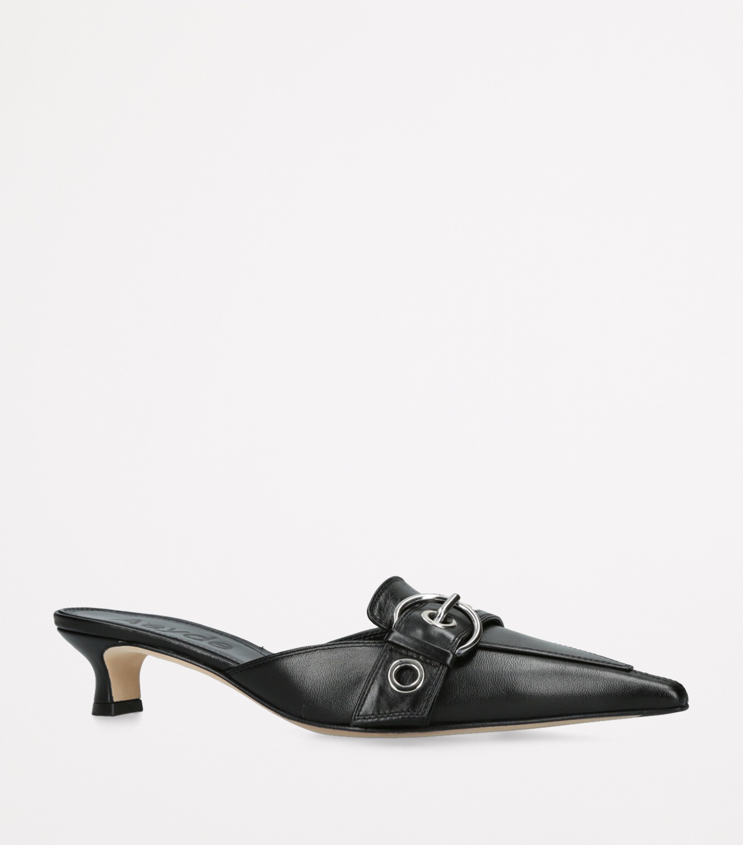 Leather Danielle Kitten Point Mules 35 BLACK Image 4