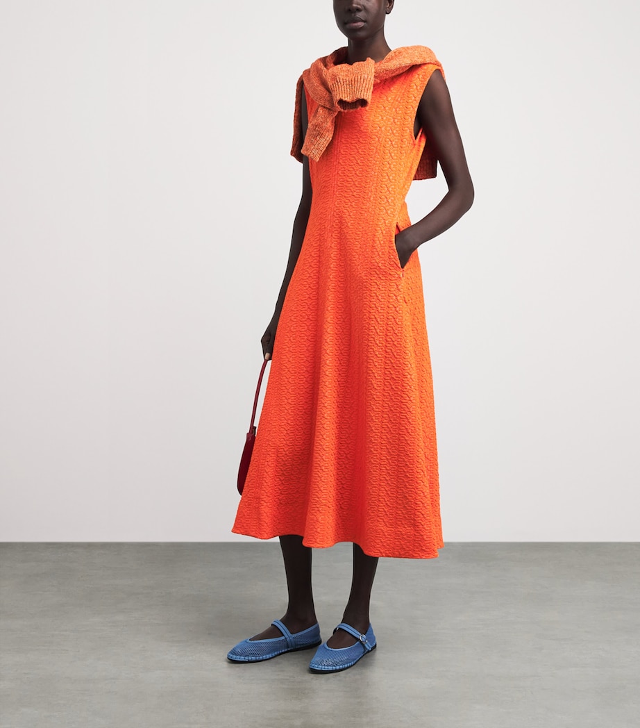 ME+EM Womens Curling Cross Midi Dress Tangerine Orange Image 2
