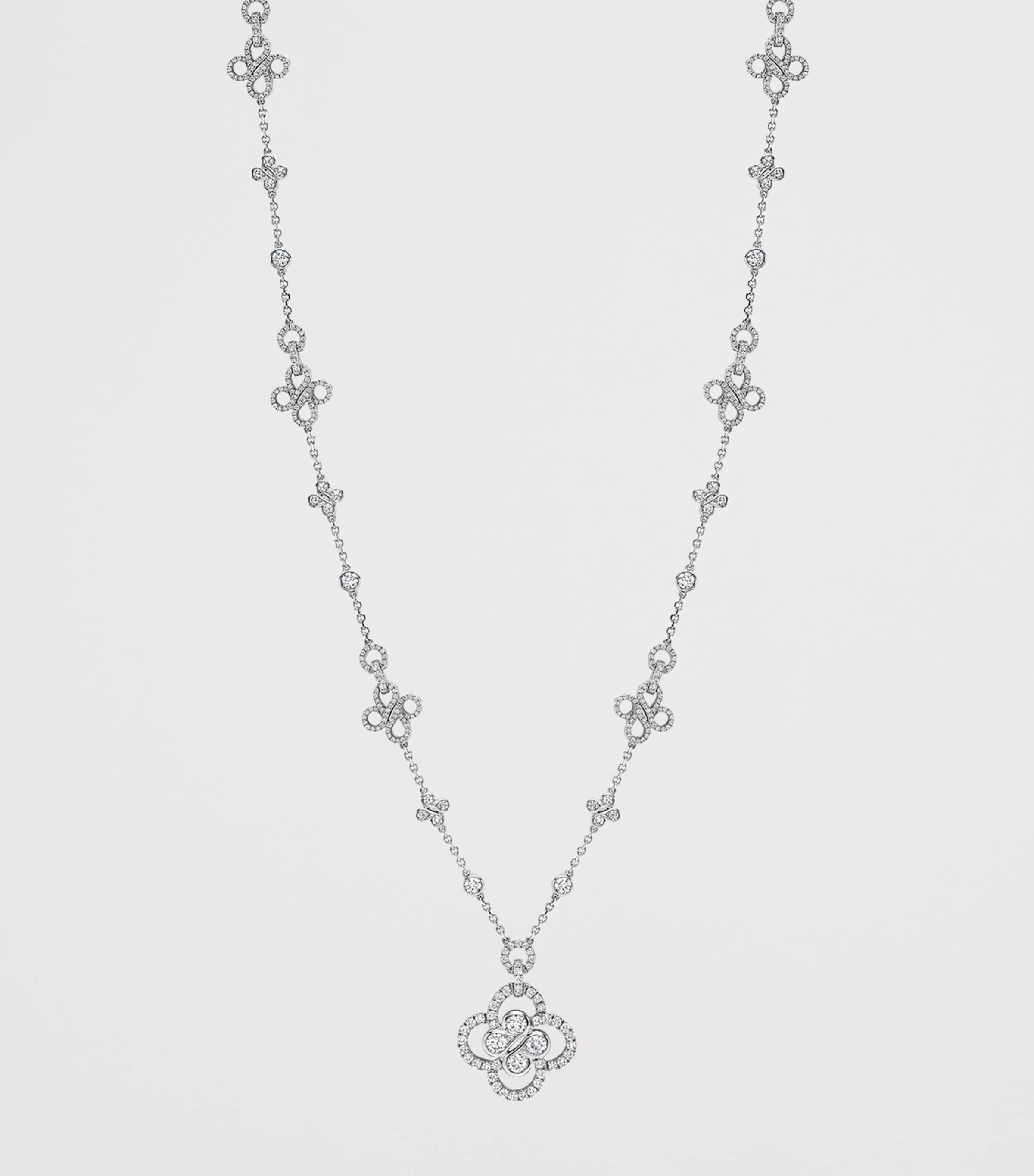 Boodles Large White Gold and Diamond Be Boodles Necklace Platinum Image 2