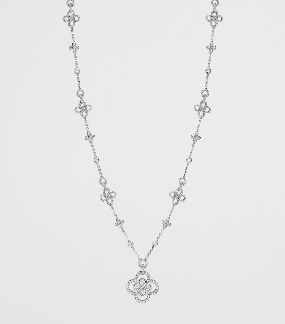 Boodles Large White Gold and Diamond Be Boodles Necklace Platinum Image 2