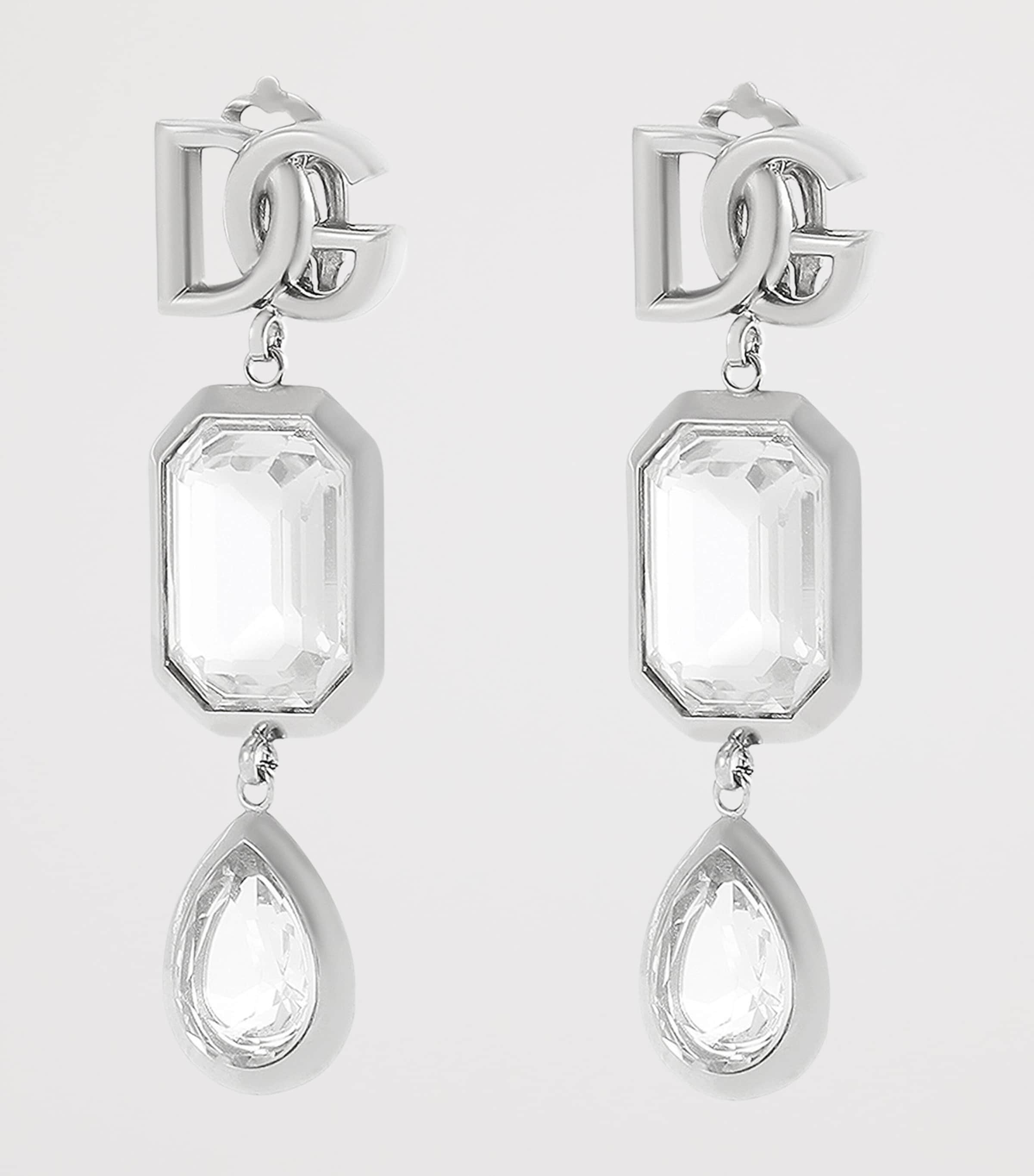 Embellished Logo Clip-On Earrings 87655-SILV Image 3