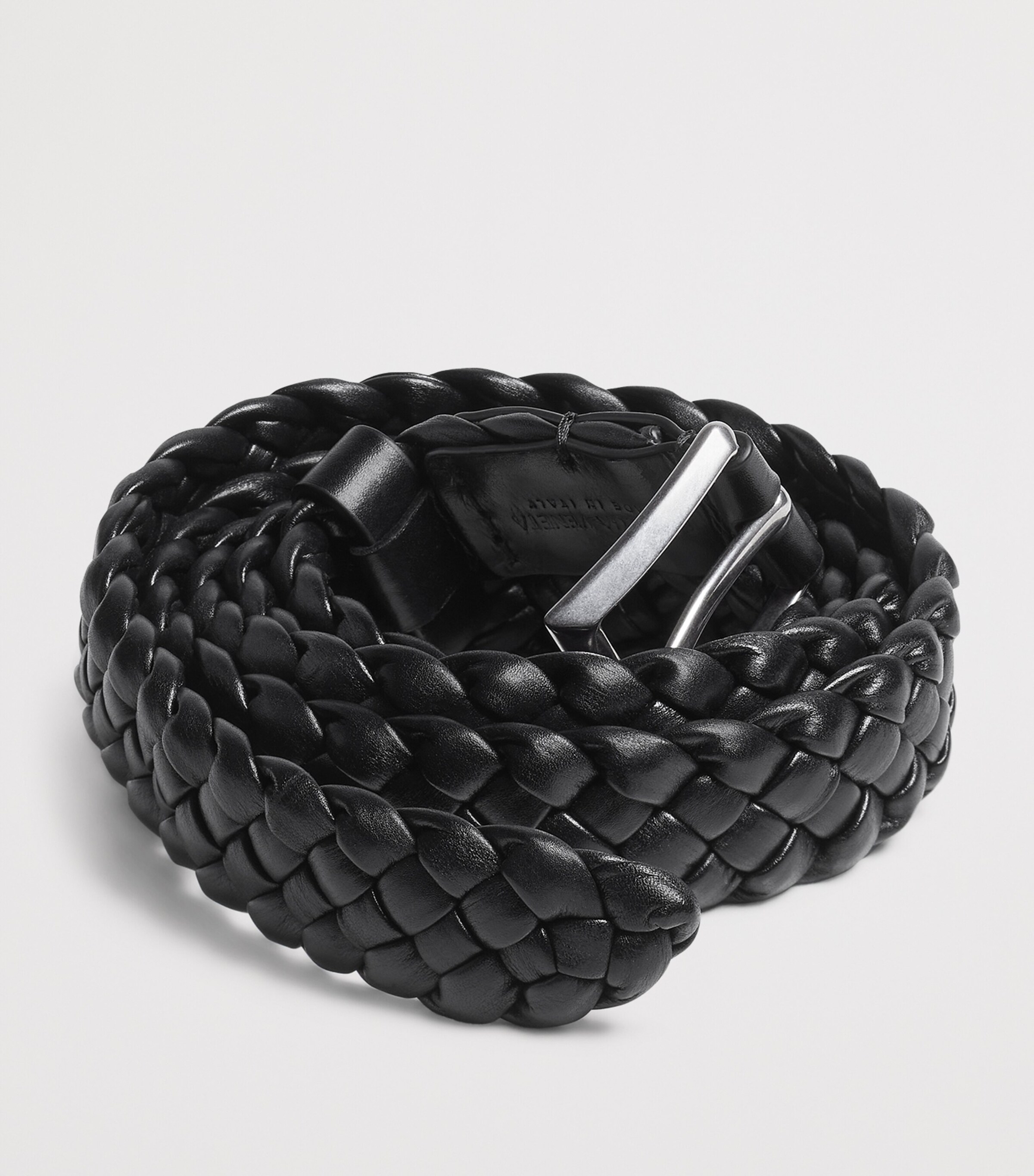 Bottega Veneta Intreccio Leather Solo Belt Image 3