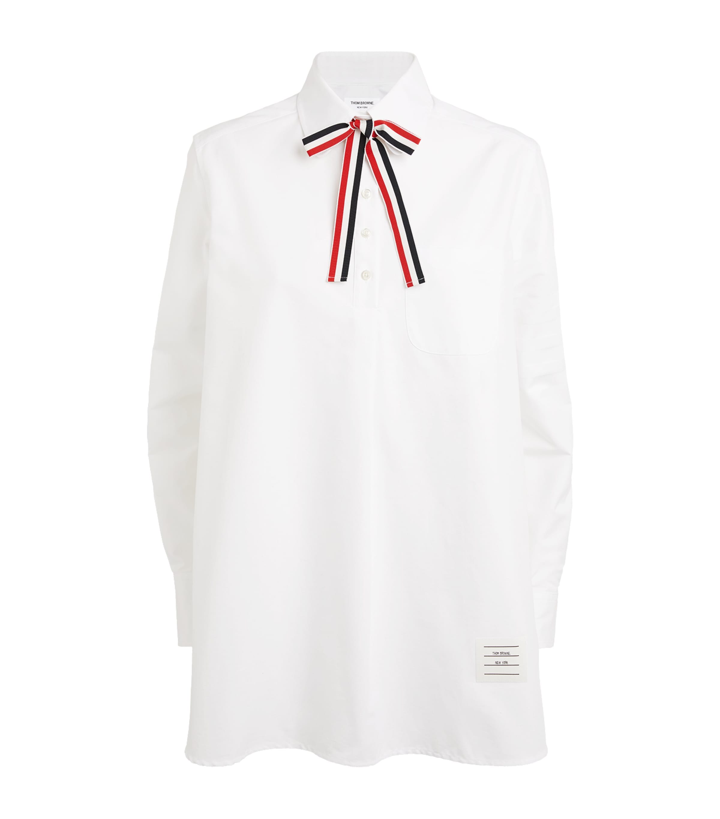 Shop Thom Browne 4-bar Stripe Bow-tie Shirt In White