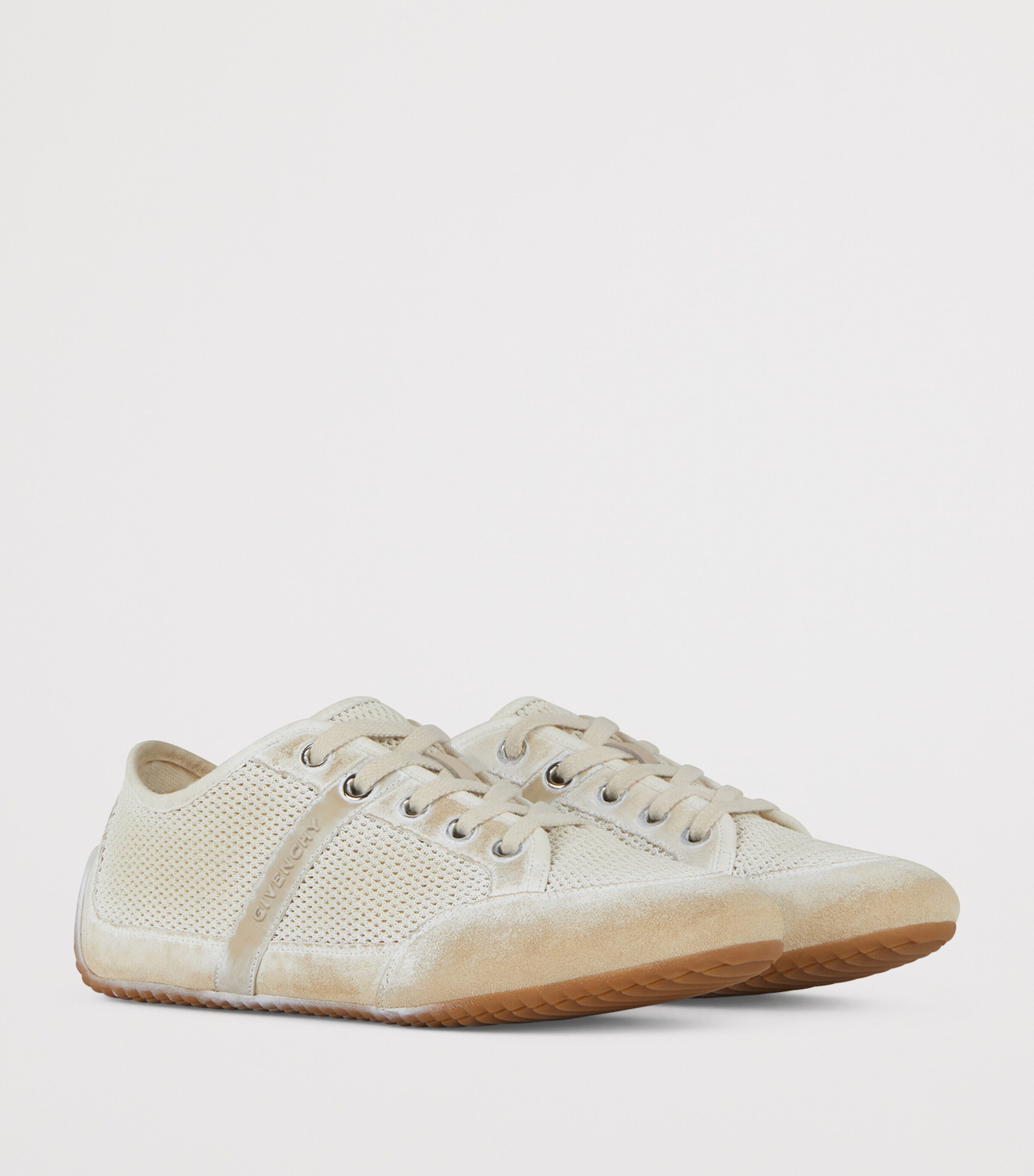 Givenchy Distressed Slim Sneakers Beige/white Image 2