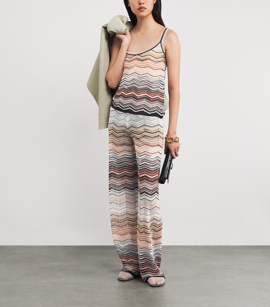 Sequinned Zigzag Tank Top SM9ZV RED/BEIGE TONE Image 2