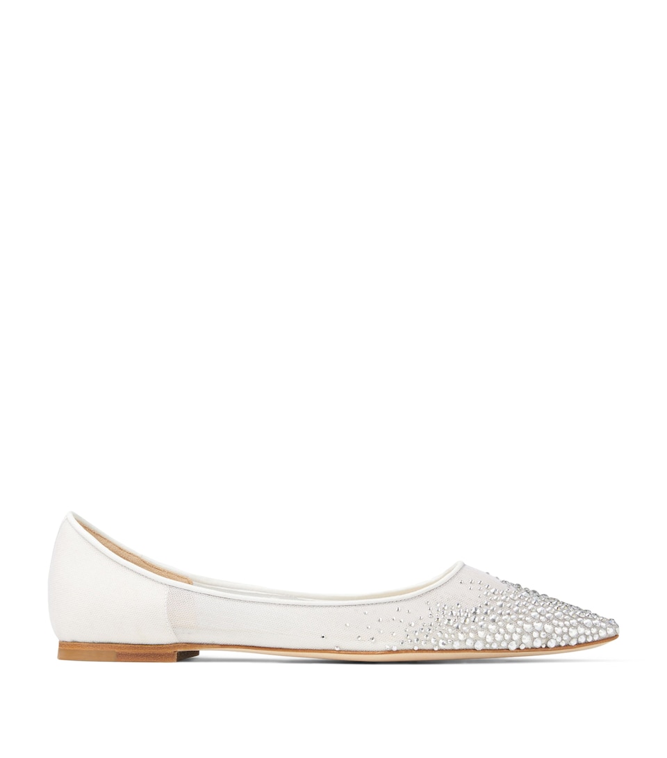 Jimmy Choo Love Rhinestone Flats White/crystal