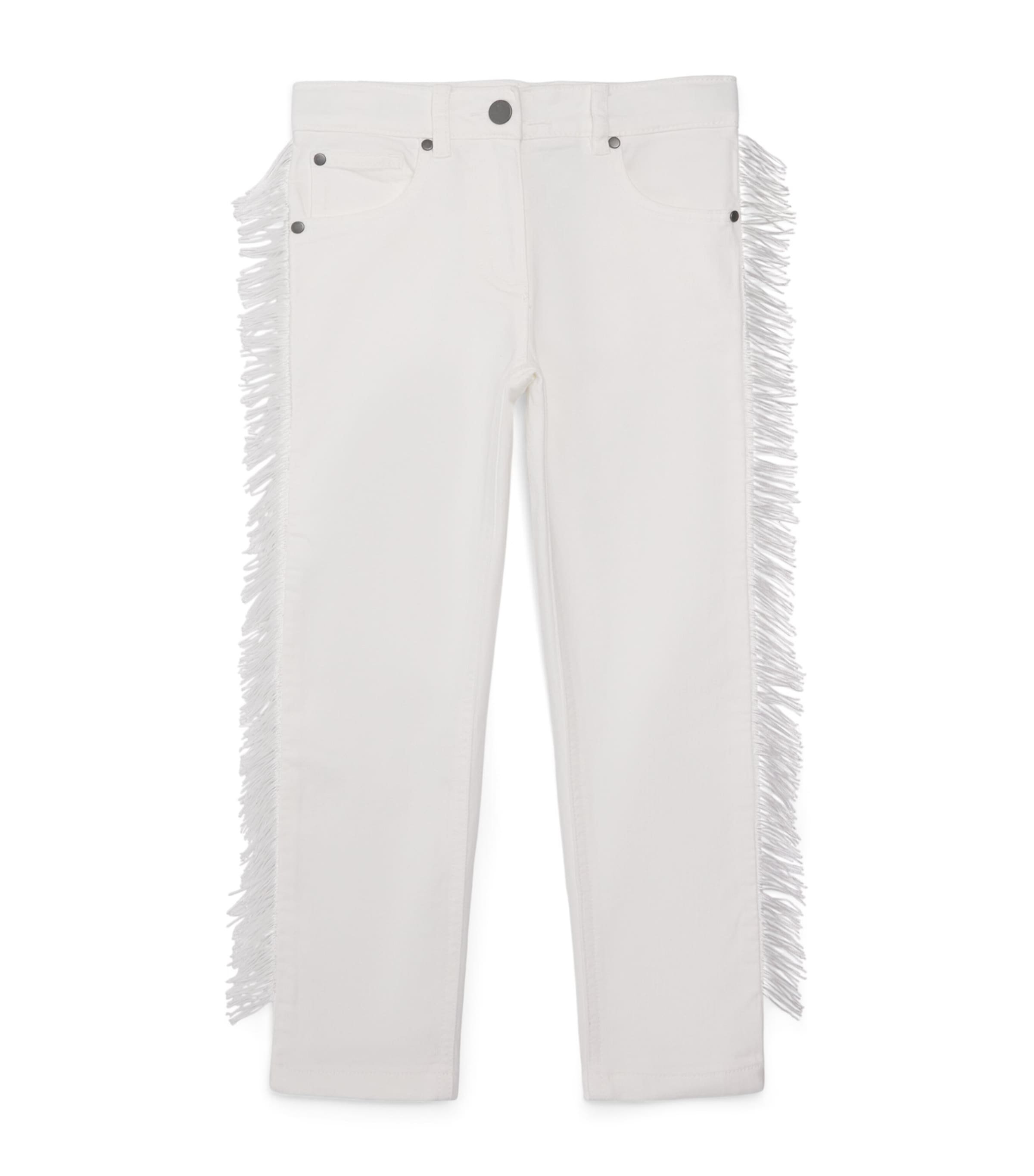 Stella McCartney Kids Fringe-Trimmed Straight Jeans (3-14 Years) Ivory Image 1