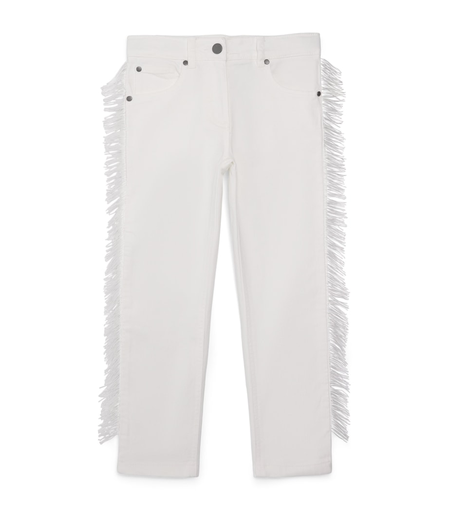 Stella McCartney Kids Fringe-Trimmed Straight Jeans (3-14 Years) Ivory Image 1