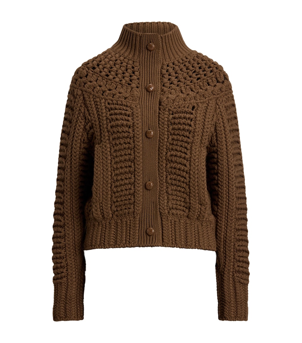 Cashmere Hand-Knit Yoke Cardigan