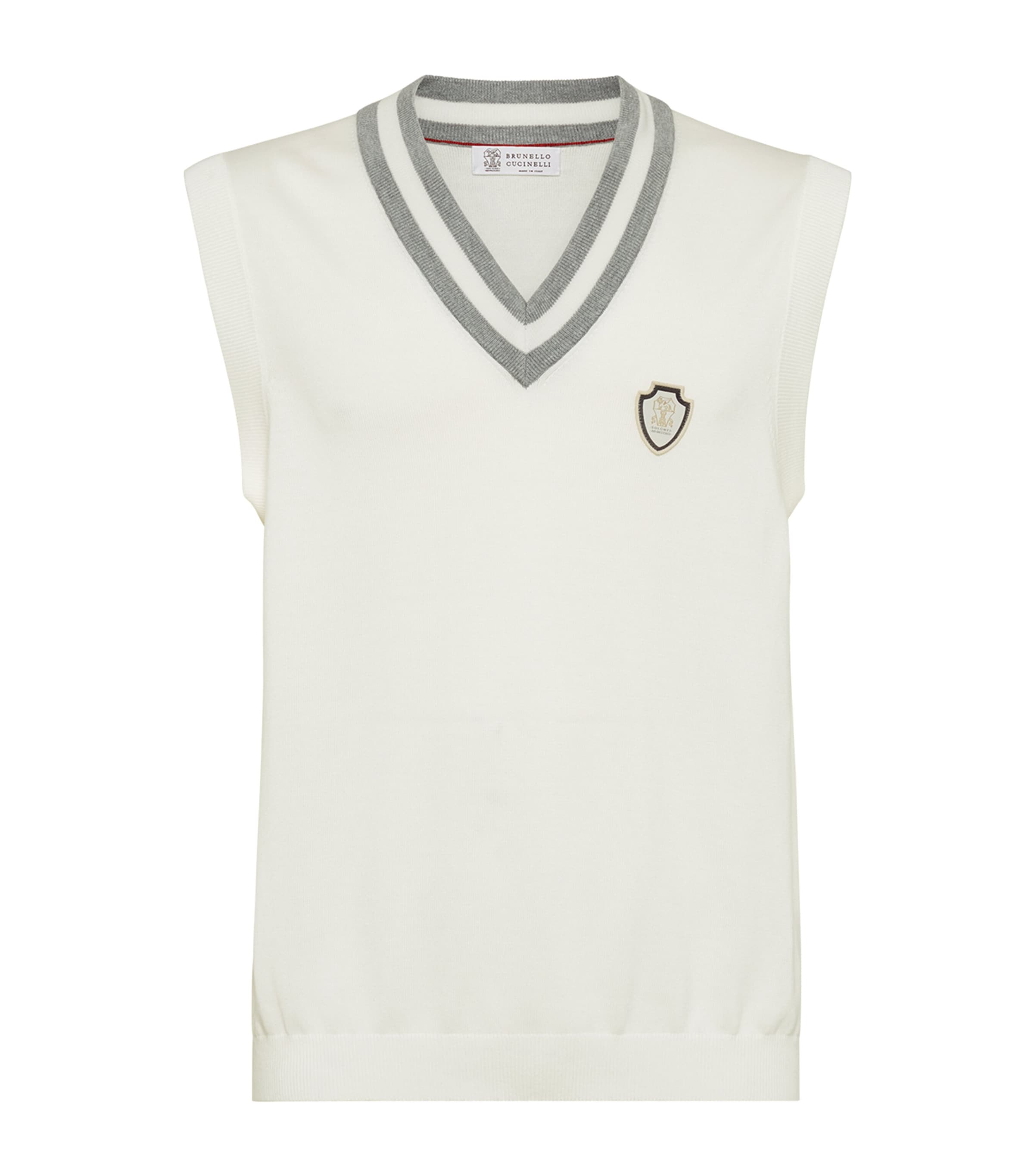 Brunello Cucinelli Cotton Sweater Vest In White