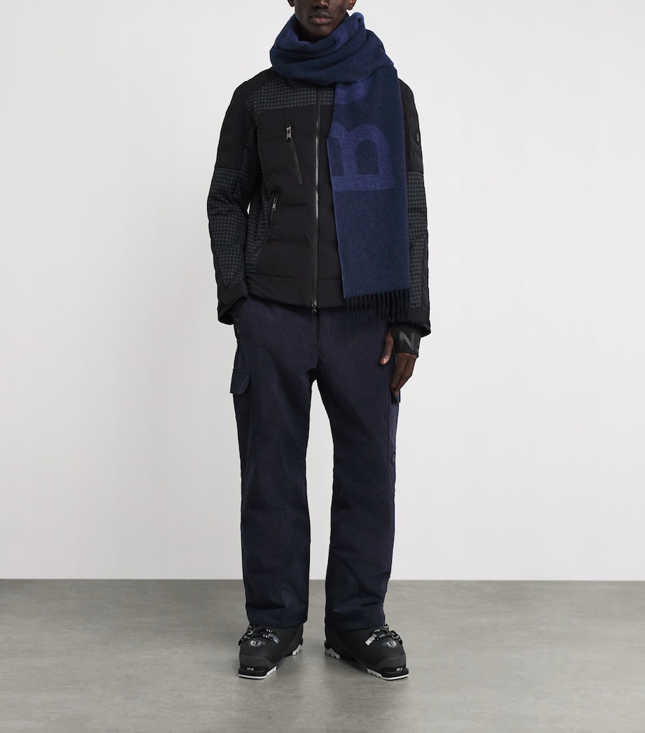 Wool Logo Scarf 464-NAVY Image 2