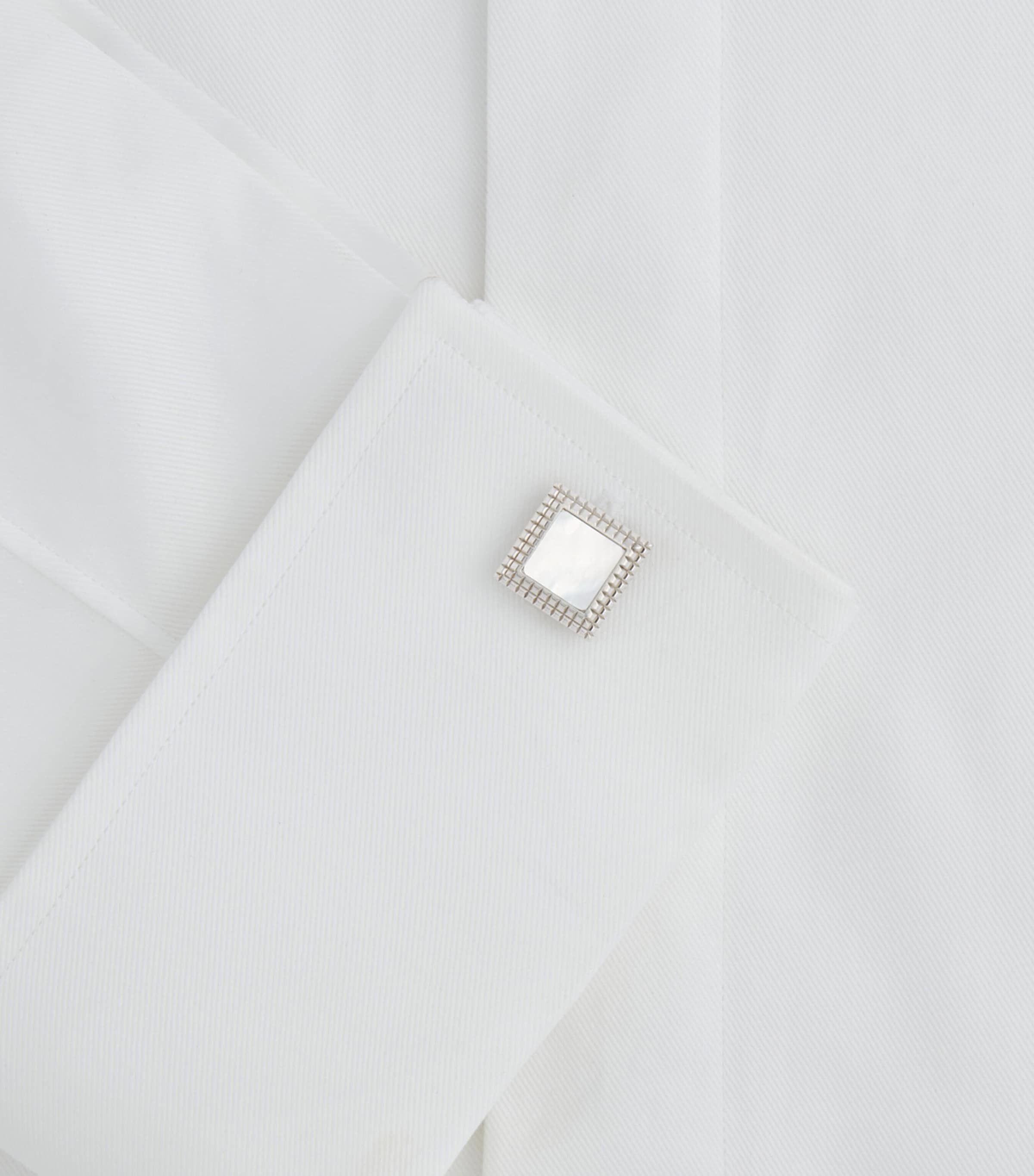 Sterling Silver Hobnail-Insert Square Cufflinks 100WHITE Image 3