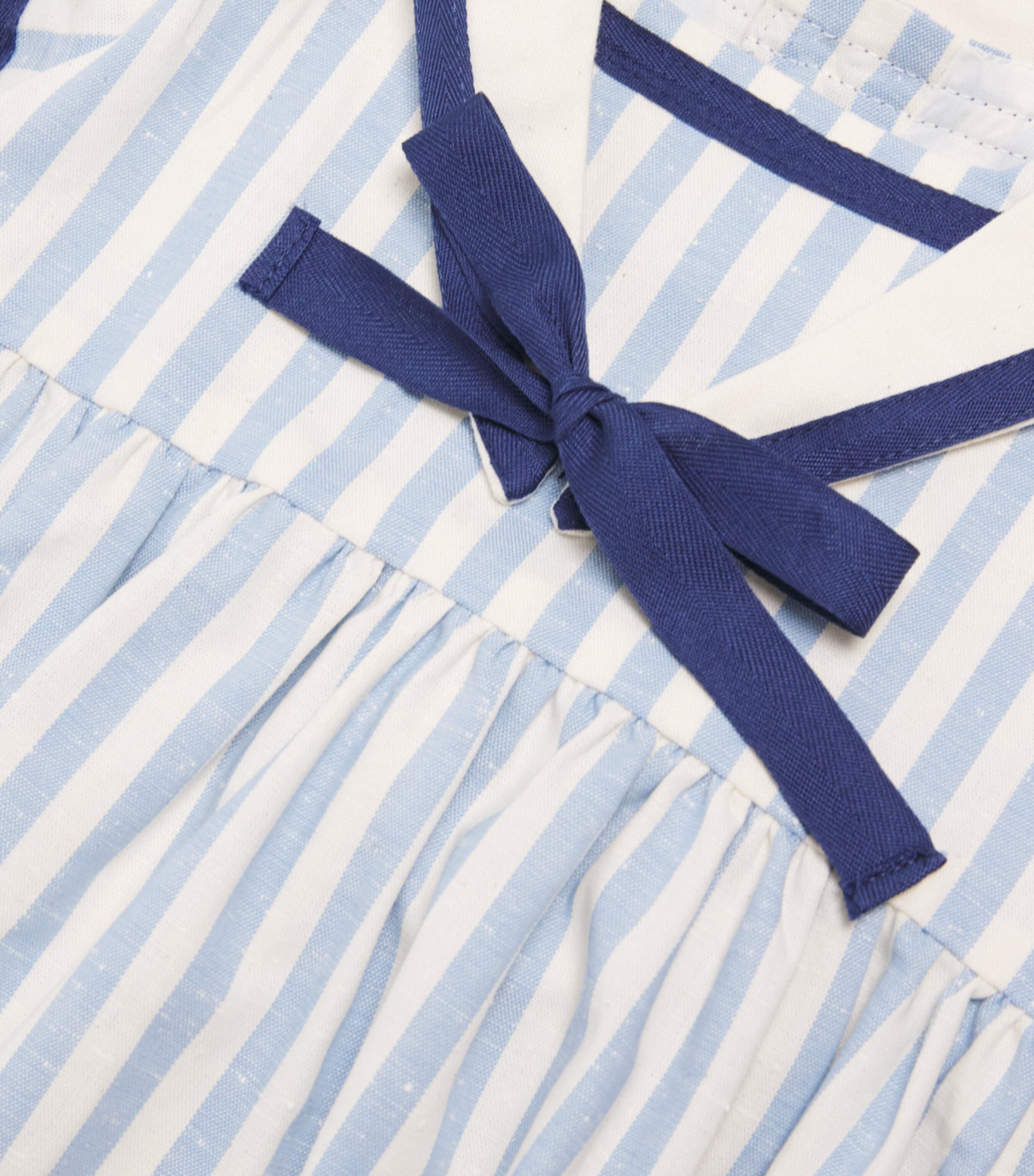PEPA LONDON Stripe Mariner Collar Playsuit (6-18 Months) Ivory Image 3