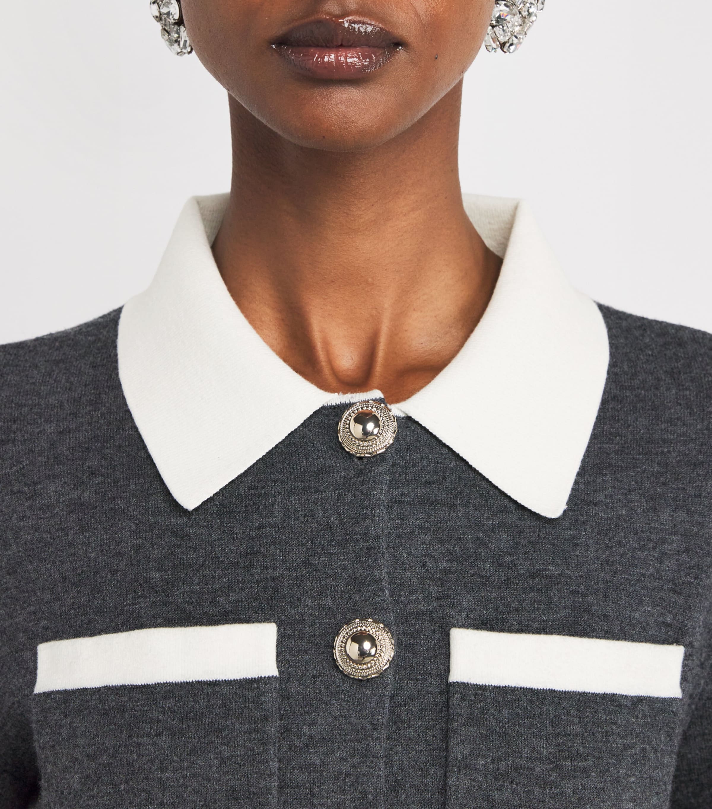 ジャケット SELF PORTRAIT CONTRAST COLLAR CARDIGAN Self-Portrait Contrast-Collar Cardigan | Harrods UK