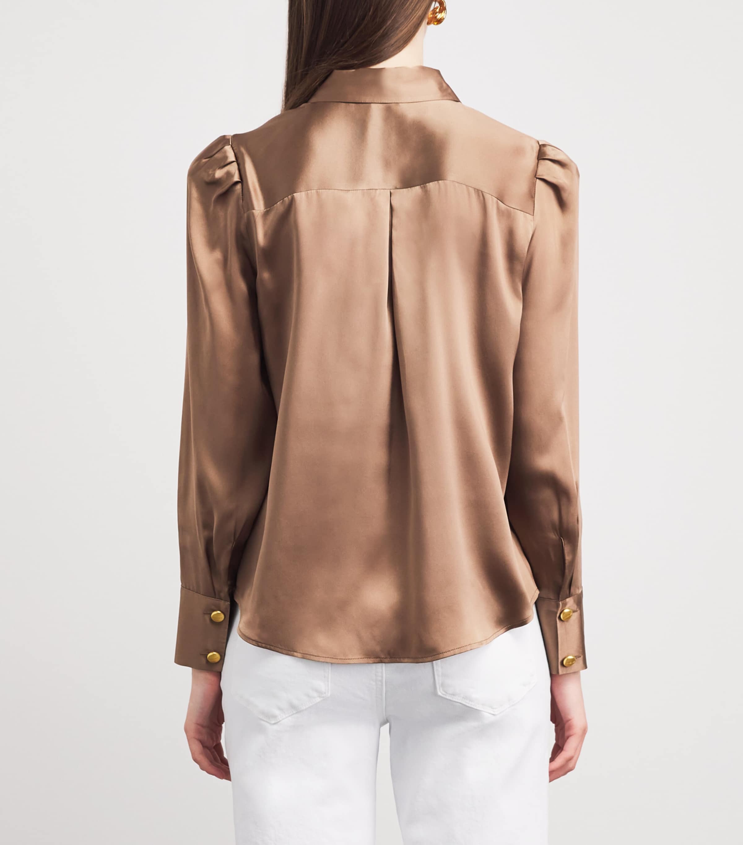 L'Agence Womens Silk Tie Blouse Portabella Image 5