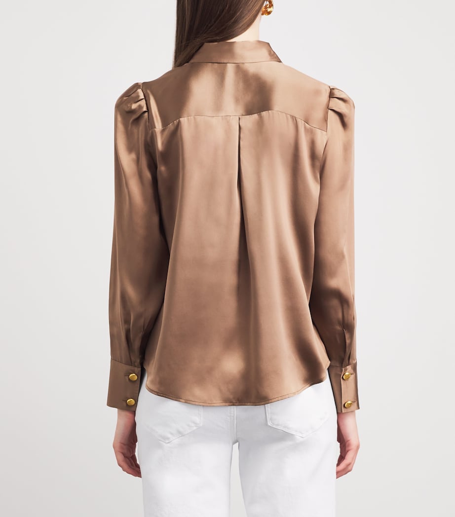 L'Agence Womens Silk Tie Blouse Portabella Image 5