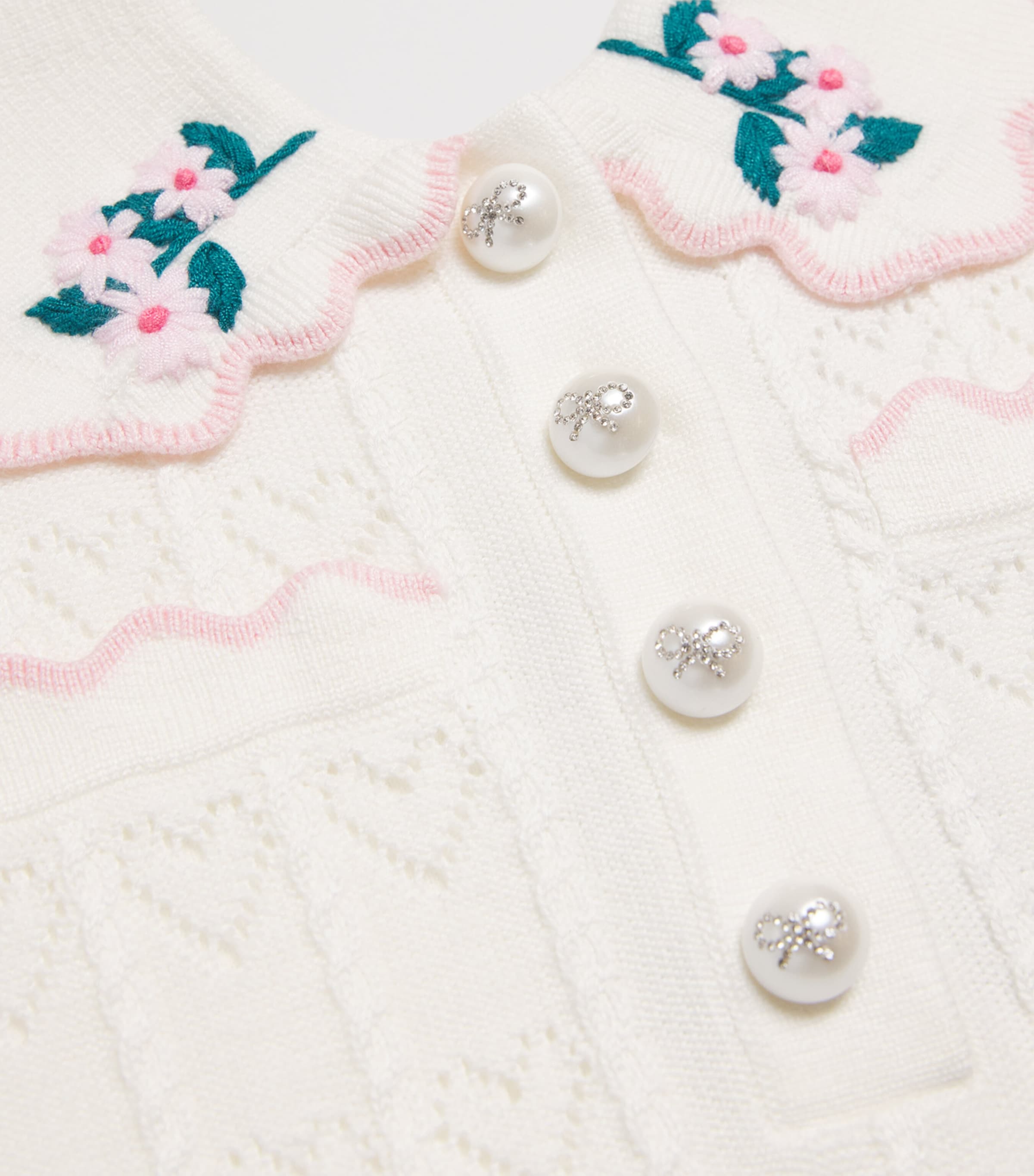 Pointelle Knitted Heart Dress (3-12 Years) CREAM Image 3