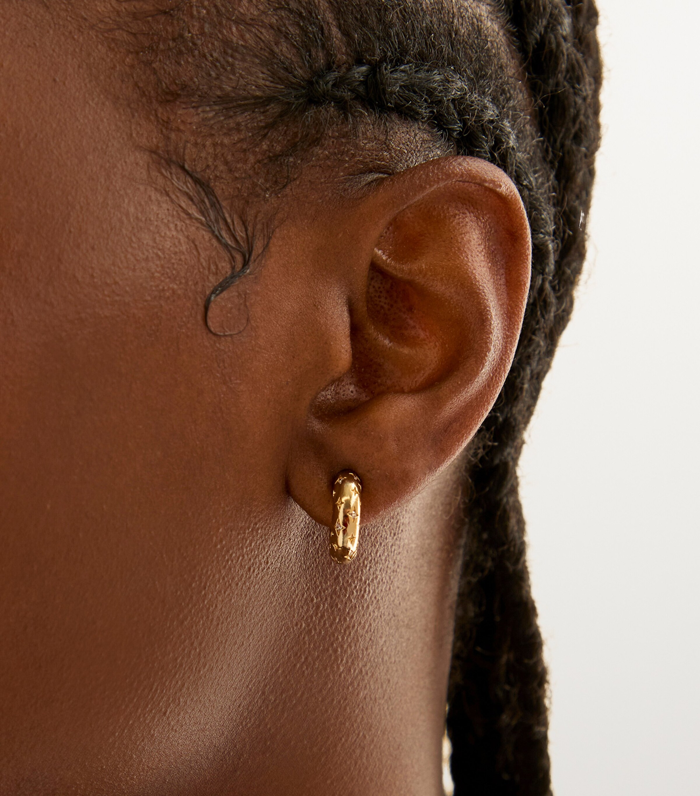 Astrid Miyu Gold-Plated Cosmic Dome Hoop Earrings (15mm