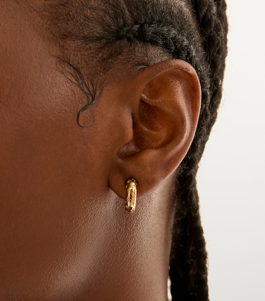 Gold-Plated Cosmic Dome Hoop Earrings (15mm) GOLD Image 2