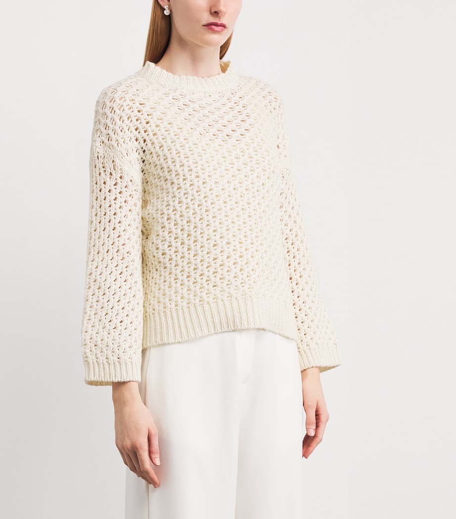 Fabiana Filippi Womens Wool-Blend Sequin Sweater Rafia Image 4